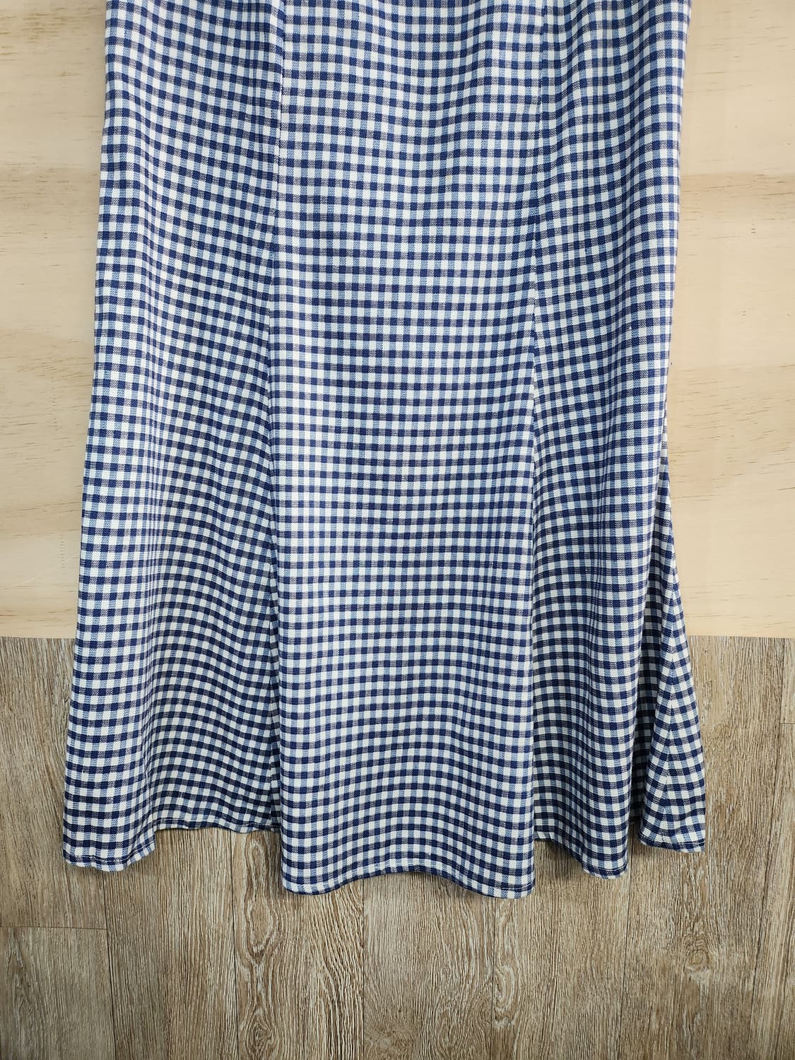 340) 유메르 UMER 린넨블렌드 체크 롱 스커트 상품이미지3