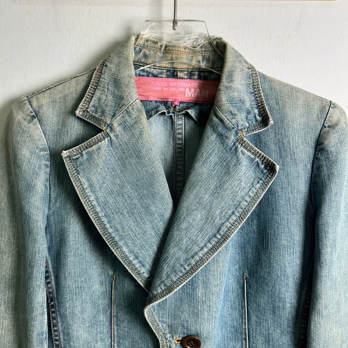 준야 와타나베 맨 꼼데가르송 워싱 데님 블레이저 자켓 M 상품이미지5