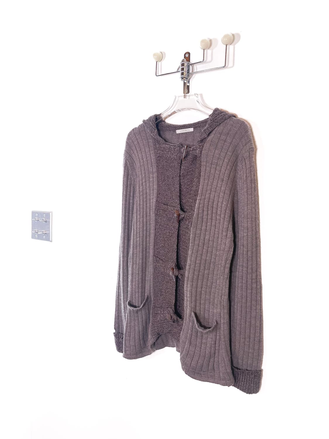 빈티지 인디핑크 토글 니트 가디건 상품이미지7