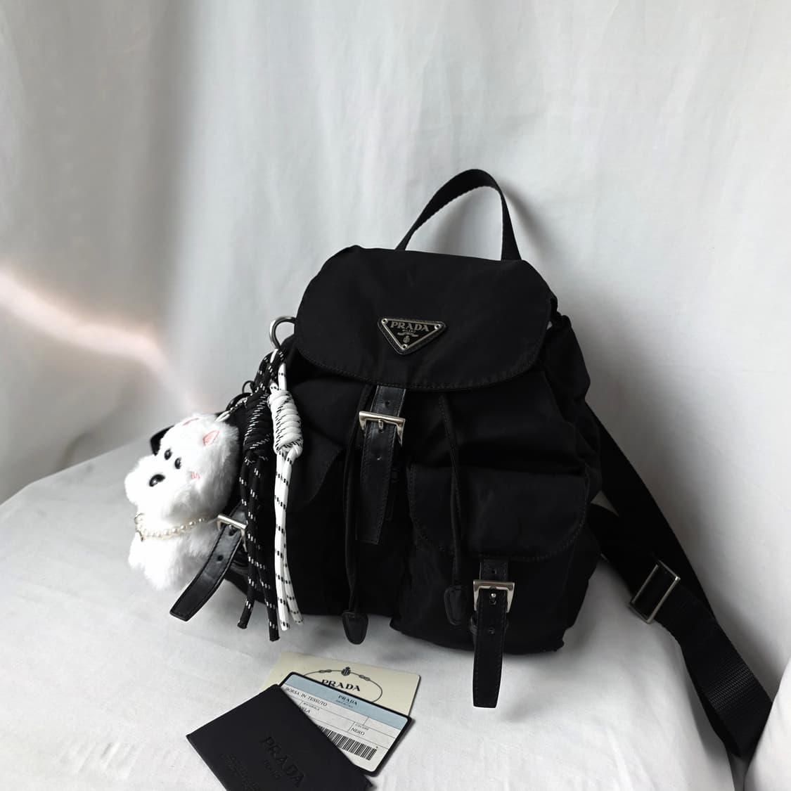 [정품 PRADA] 프라다 투포켓 나일론 빈티지백팩 스몰 상품이미지9