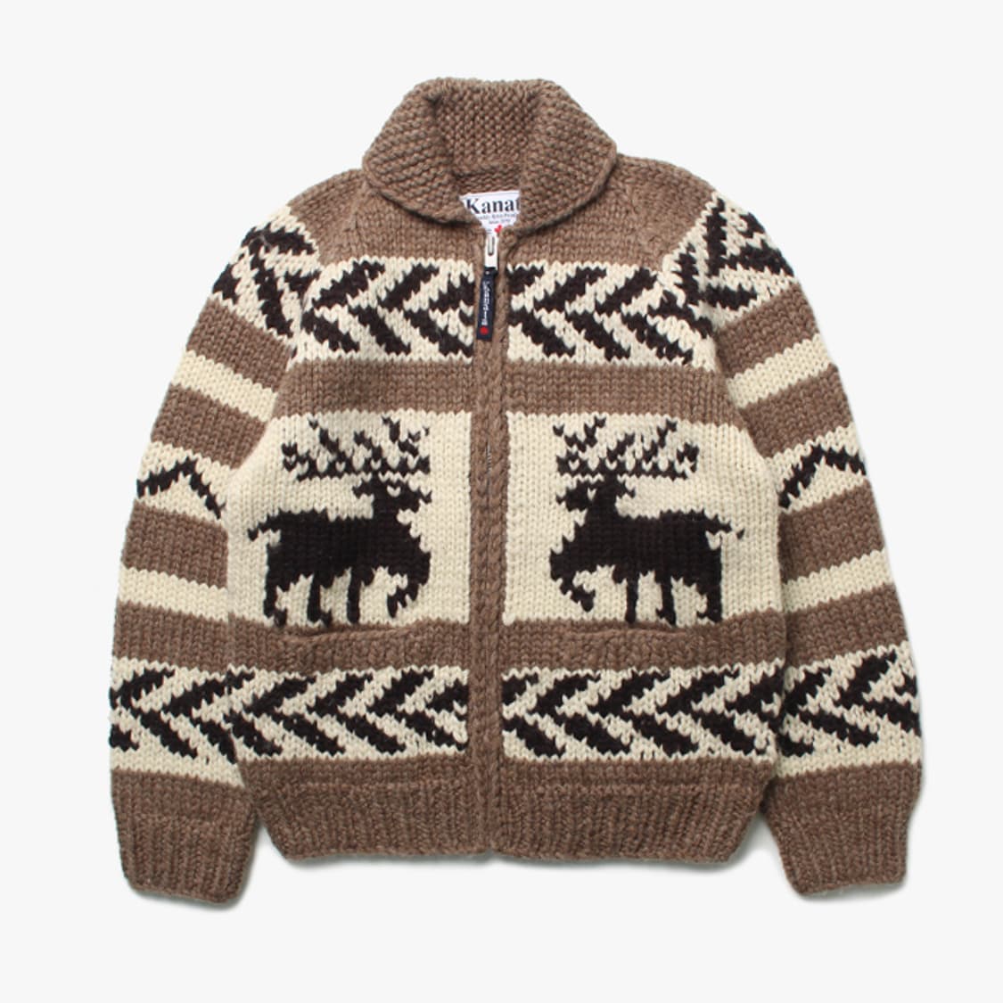  KANATA "Brown Knit Zip-up" 상품이미지1