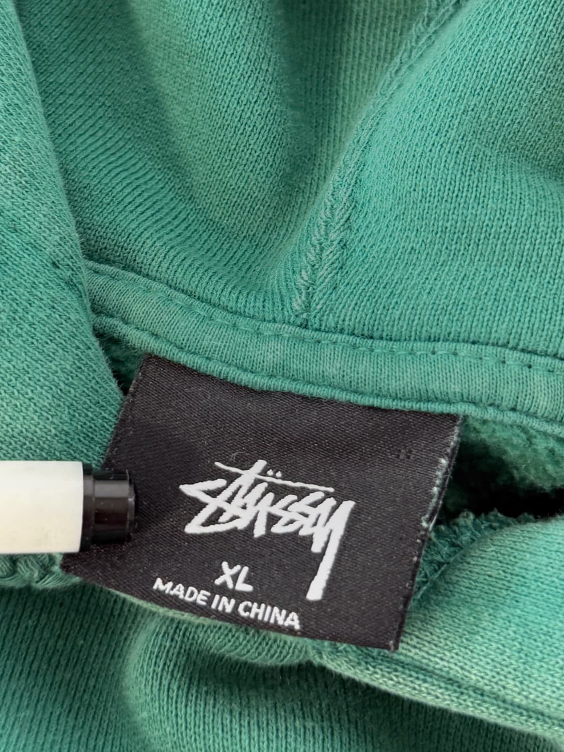 스투시 오버핏 미드 스탁로고 그린 스웻 후드 상품이미지3