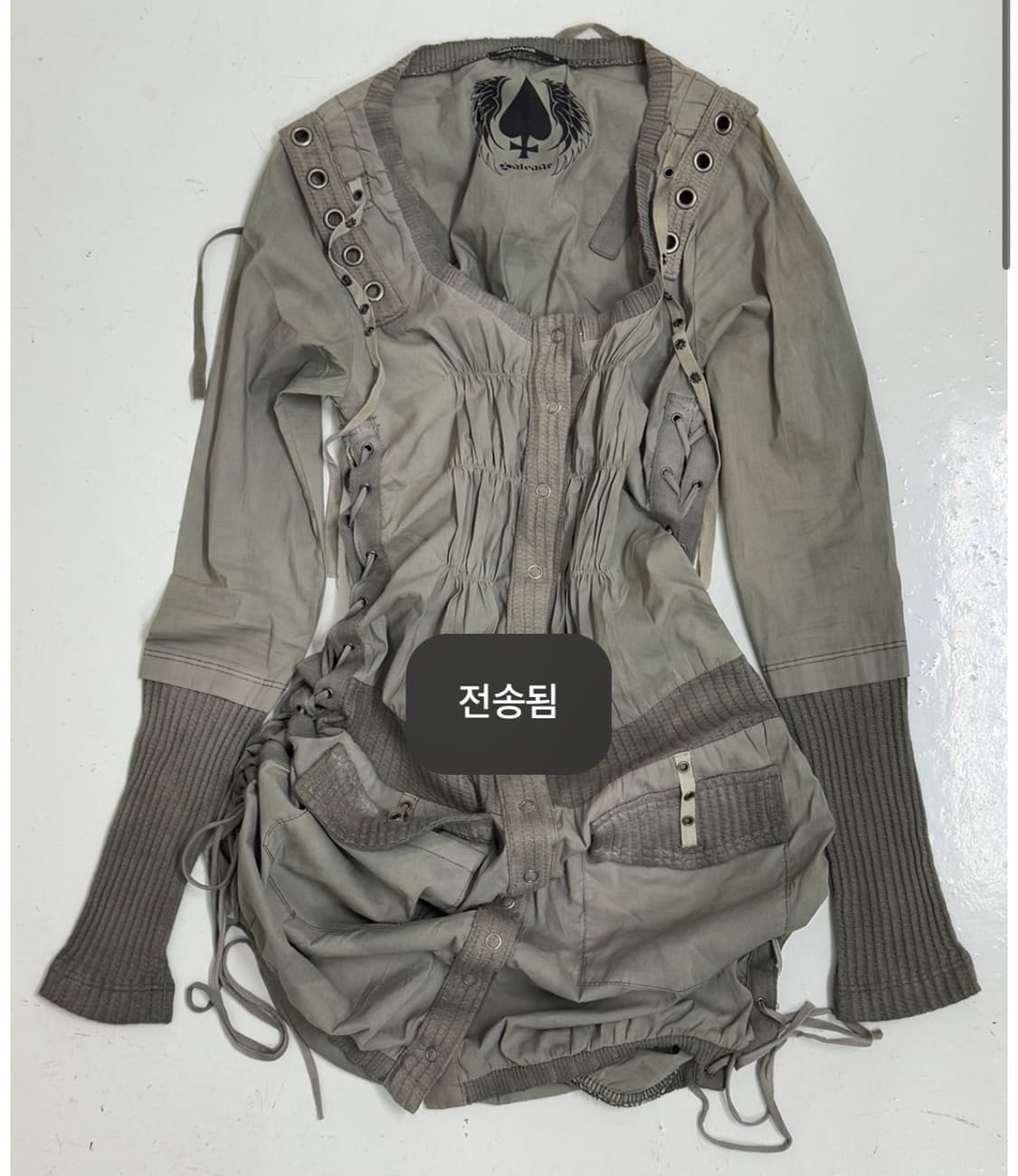 Salvage shirring stu button dress 상품이미지1