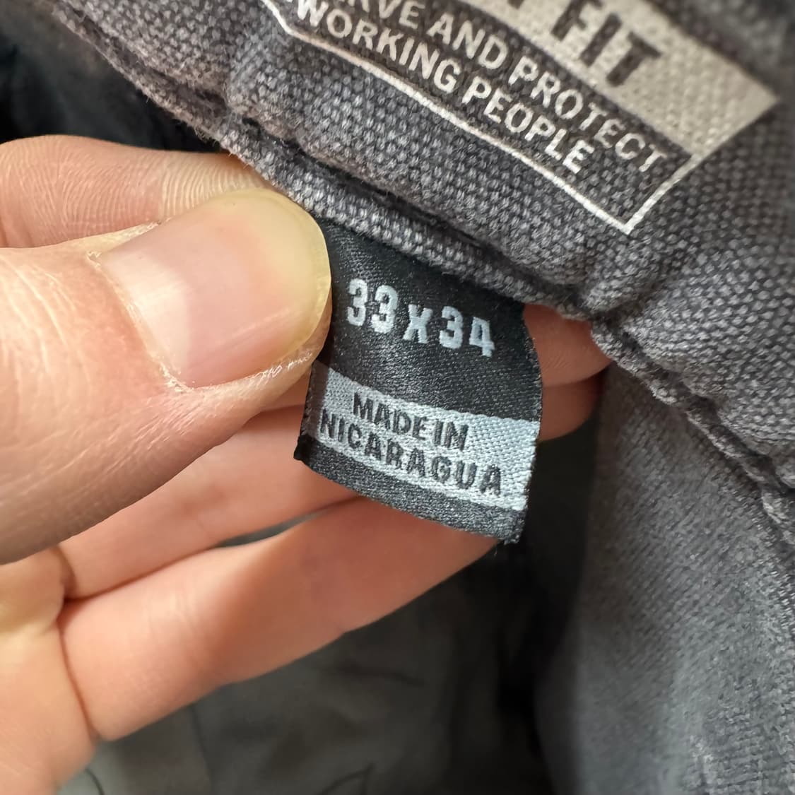 칼하트 스트레이트 핏 워크 팬츠 후면 포켓 로고 포인트 그레이 상품이미지7