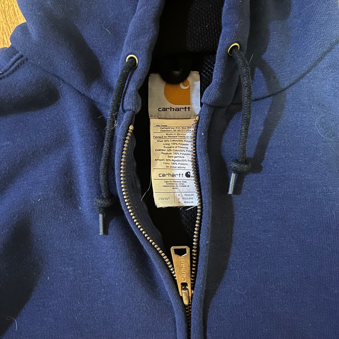[M] 00s 칼하트 빈티지 J149 써멀 후드집업 네이비 상품이미지2