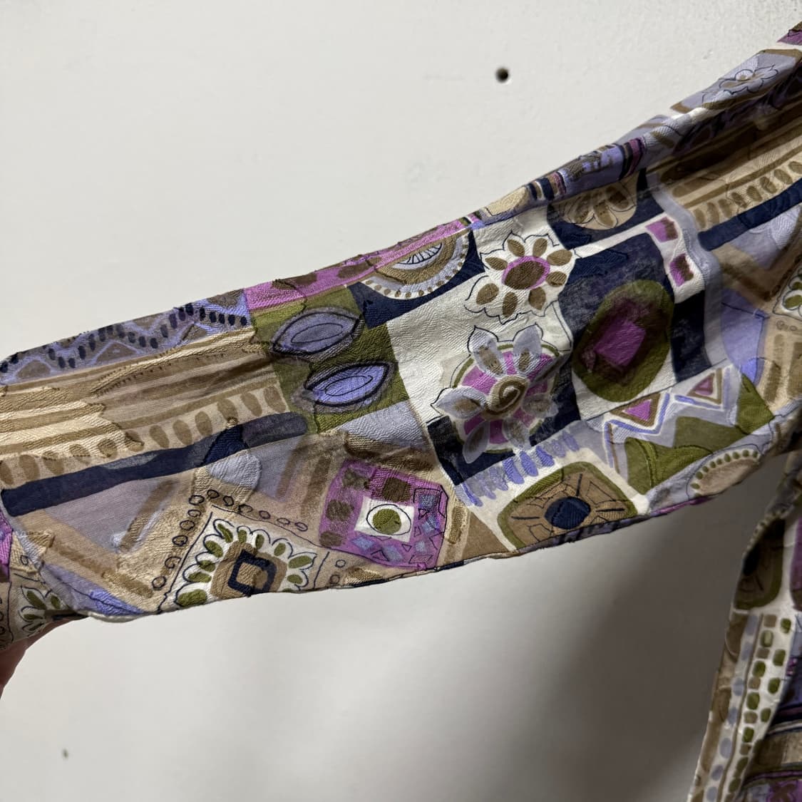 VTG 빈티지 에스닉 바로크 풀 패턴 시스루 긴팔 셔츠 상품이미지5