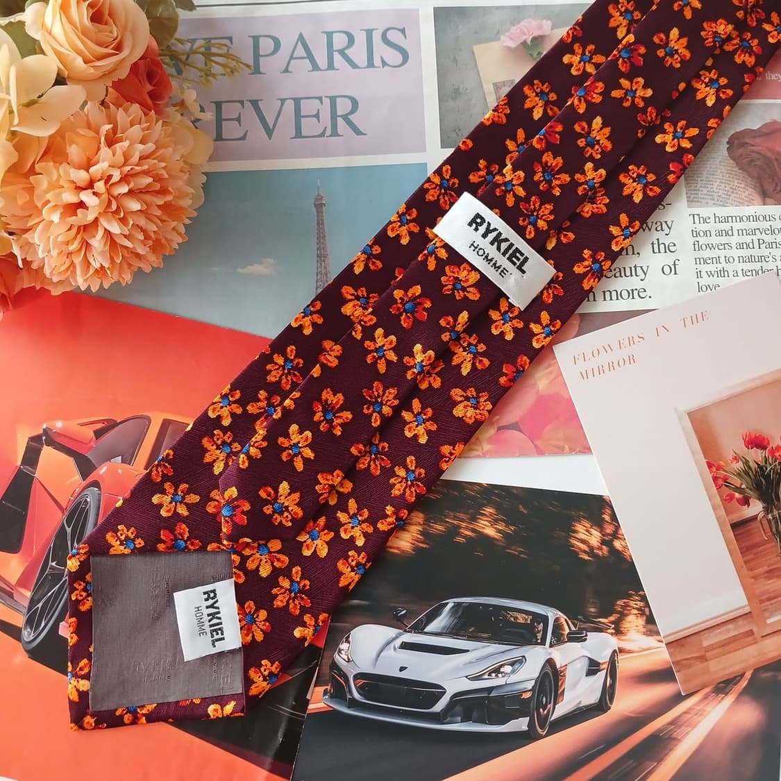 소니아 리키엘 옴므 실크 플라워 넥타이 9.2cm A+등급 A19115
 상품이미지4