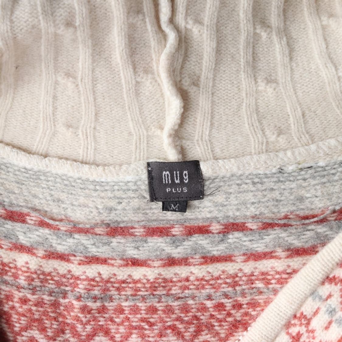 MUG PLUS 빈티지 니트 후드집업 M 상품이미지5