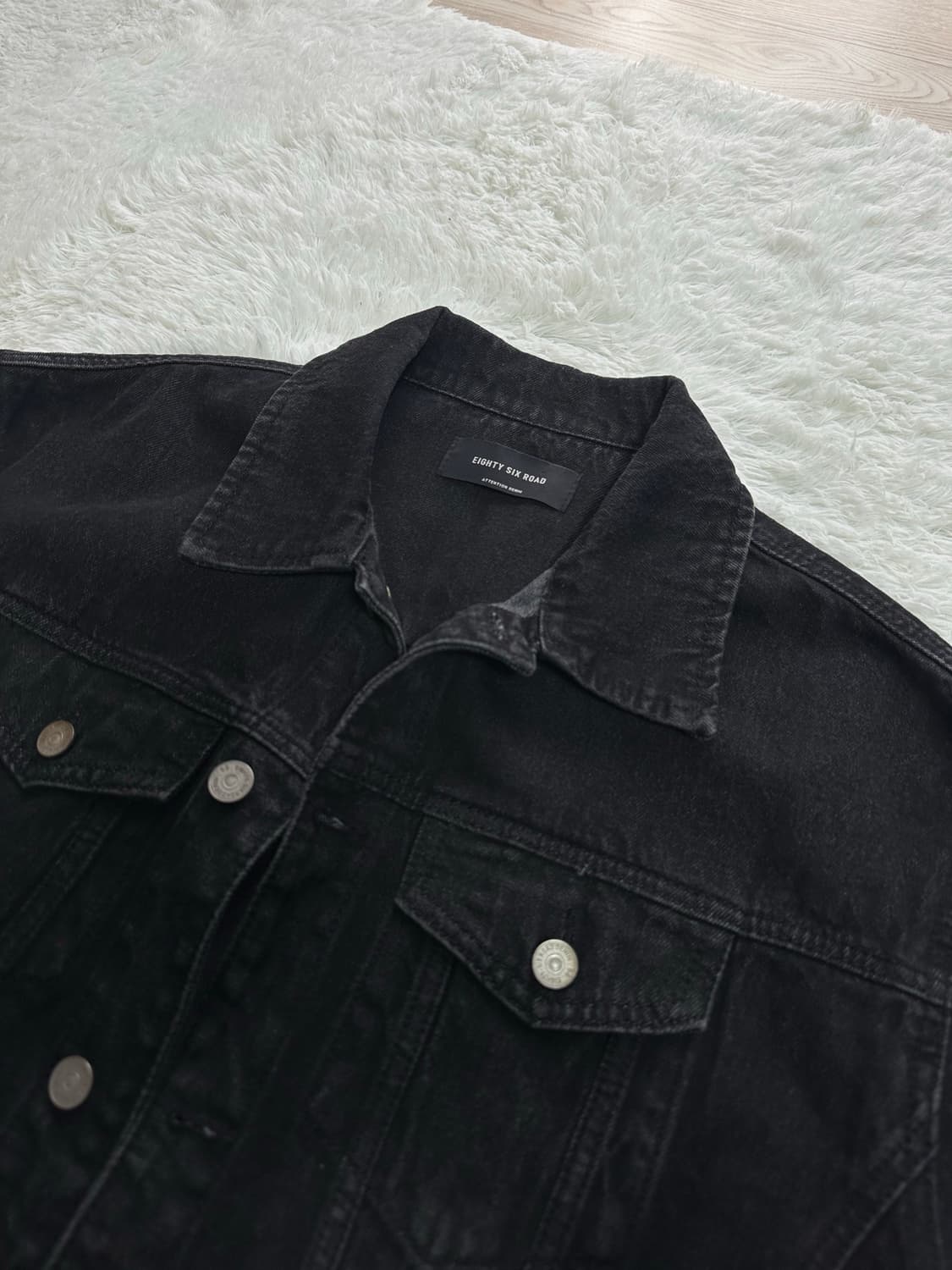 86road Washing denim jacket (Black) M 상품이미지2