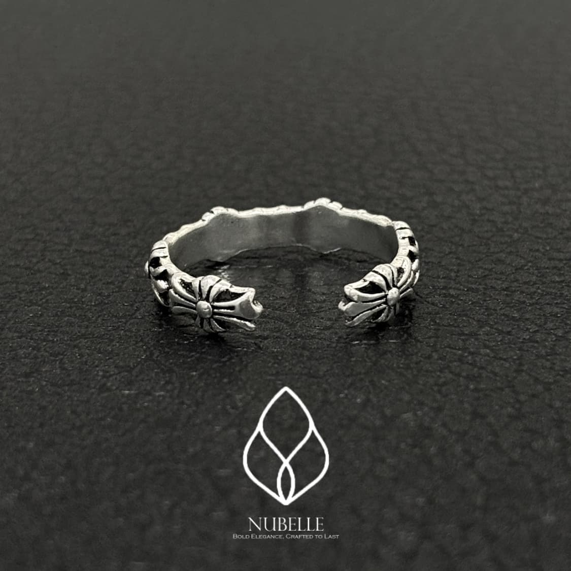🌗 Chrome cross ring / 크롬 크로스 실버 오픈링 반지 상품이미지8