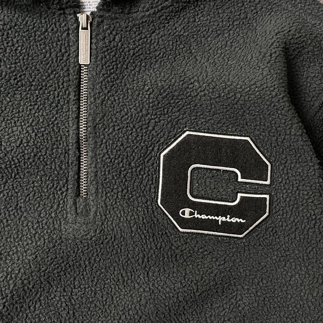 CHAMPION 챔피온 빈티지 블랙 하프집업 후리스 후드티 A00494 상품이미지3