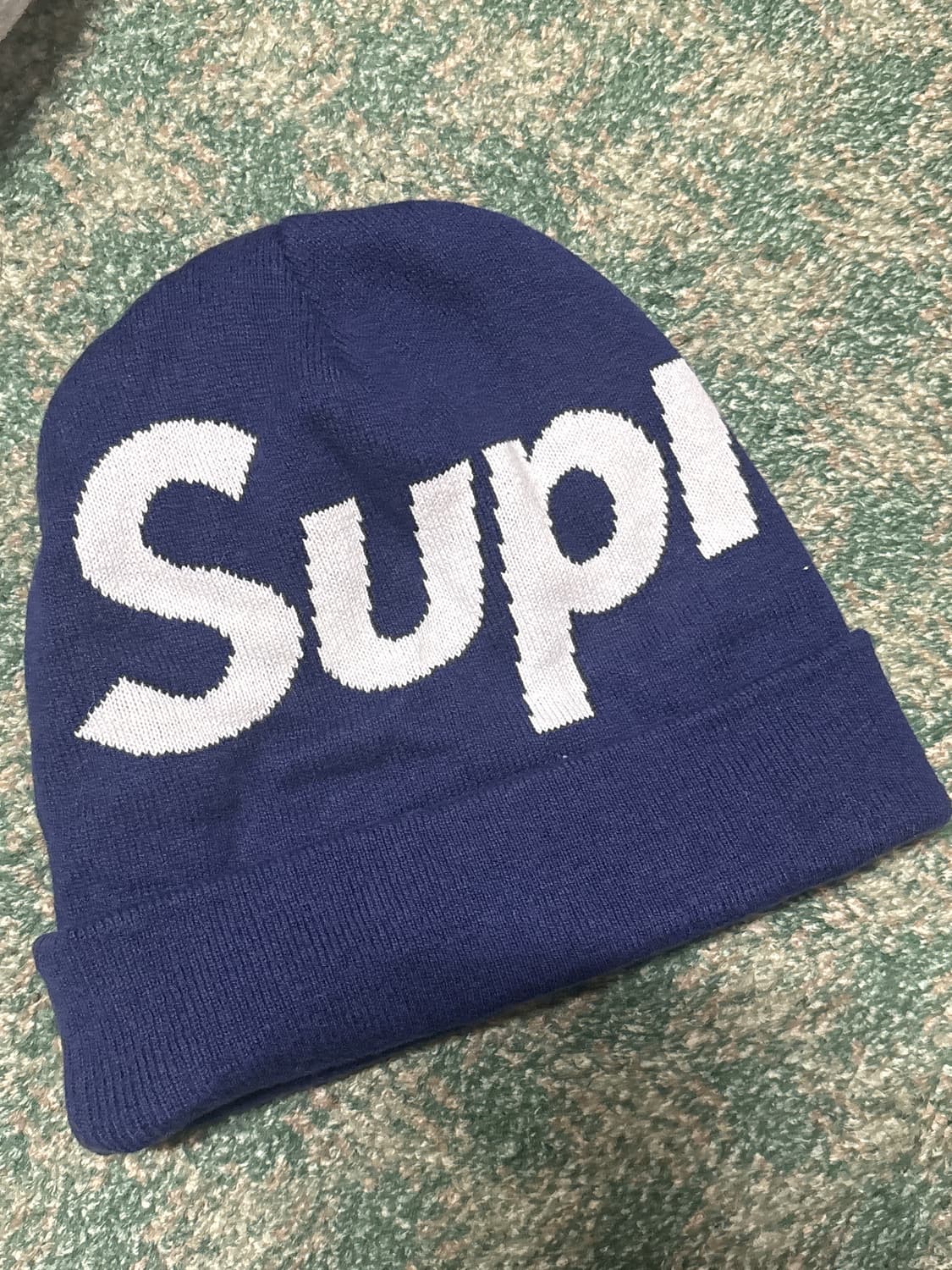 슈프림 빅로고 비니 네이비 상품이미지2