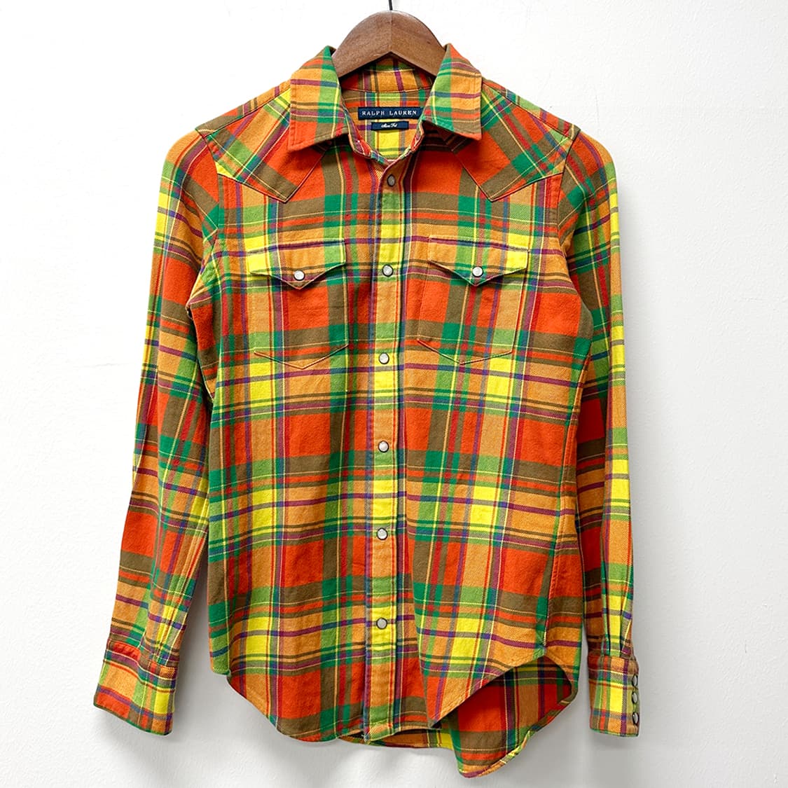 폴로 랄프로렌 웨스턴 셔츠 체크 남방 긴팔 슬림핏 여성 매장판 상품이미지1