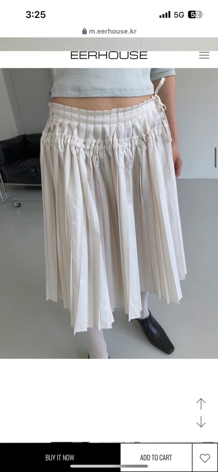 이이알하우스 lench pleats skirt (cream) 상품이미지1
