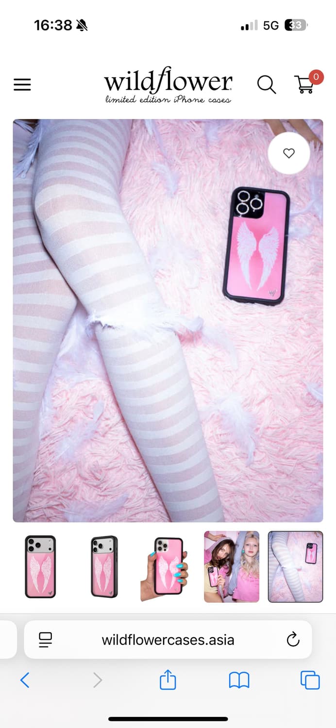 Wildflower 와일드 플라워 아이폰 16 케이스 핑크 날개 새제품 상품이미지3