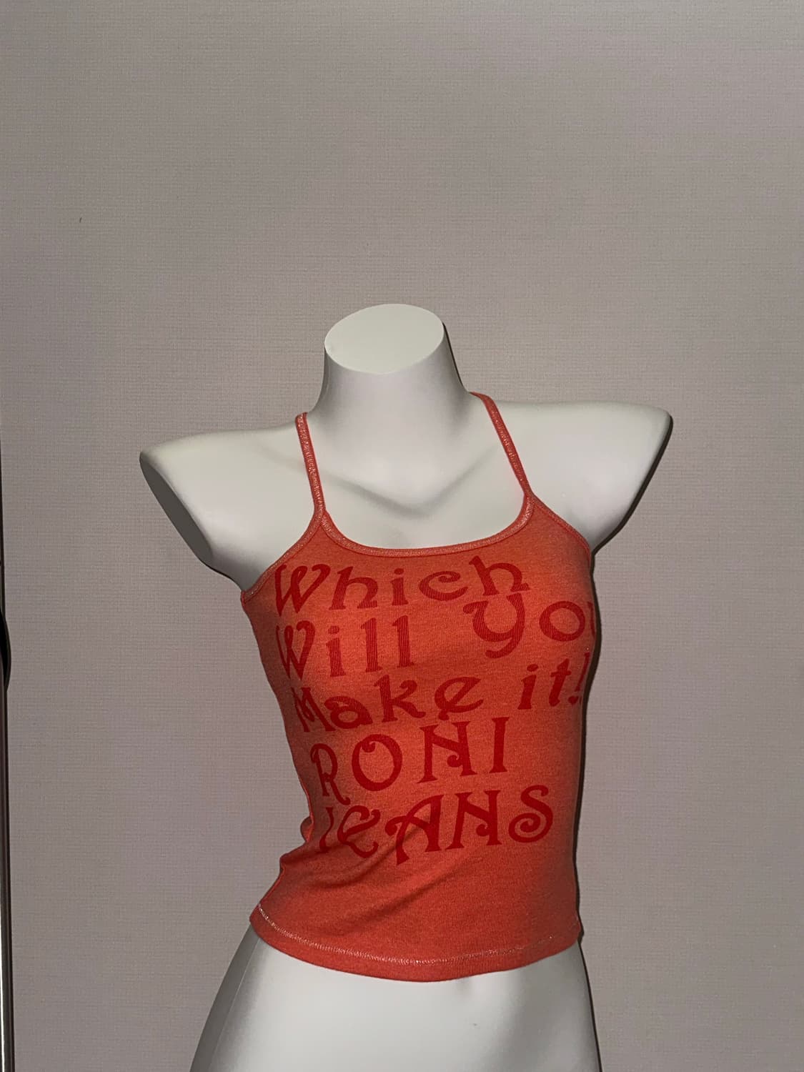 빈티지 레터 프린팅 크롭 슬리브리스 상품이미지5