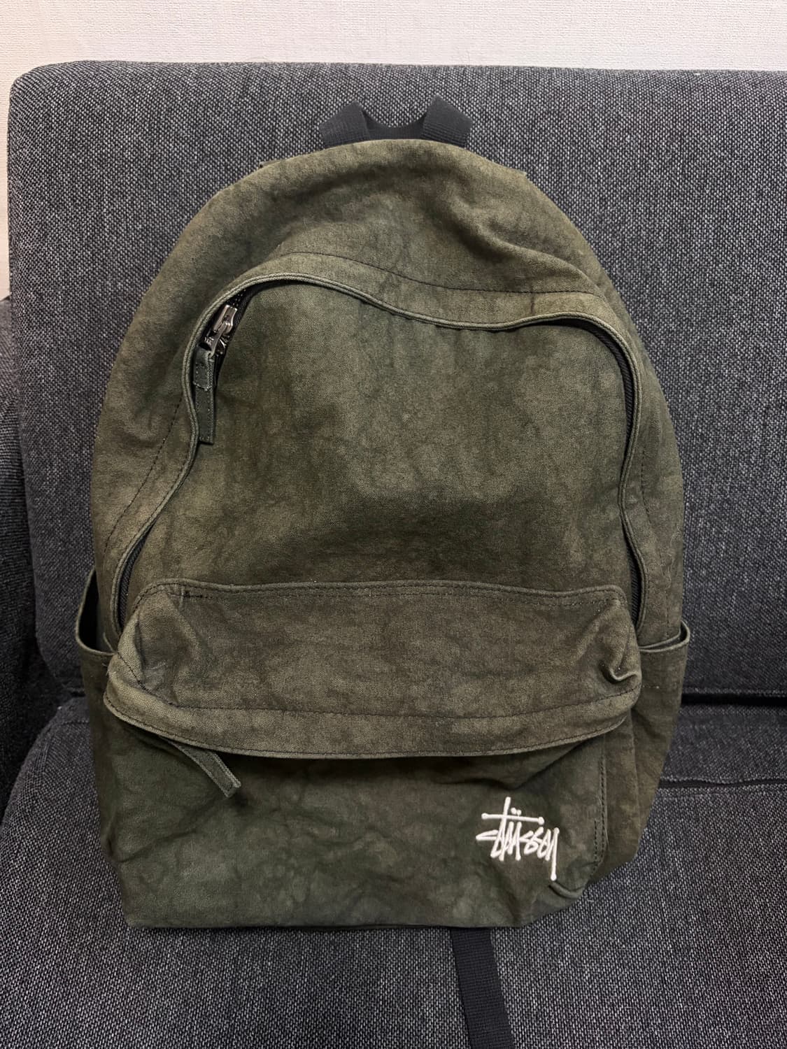 스투시 캔버스 백팩 워시드 블랙 상품이미지1