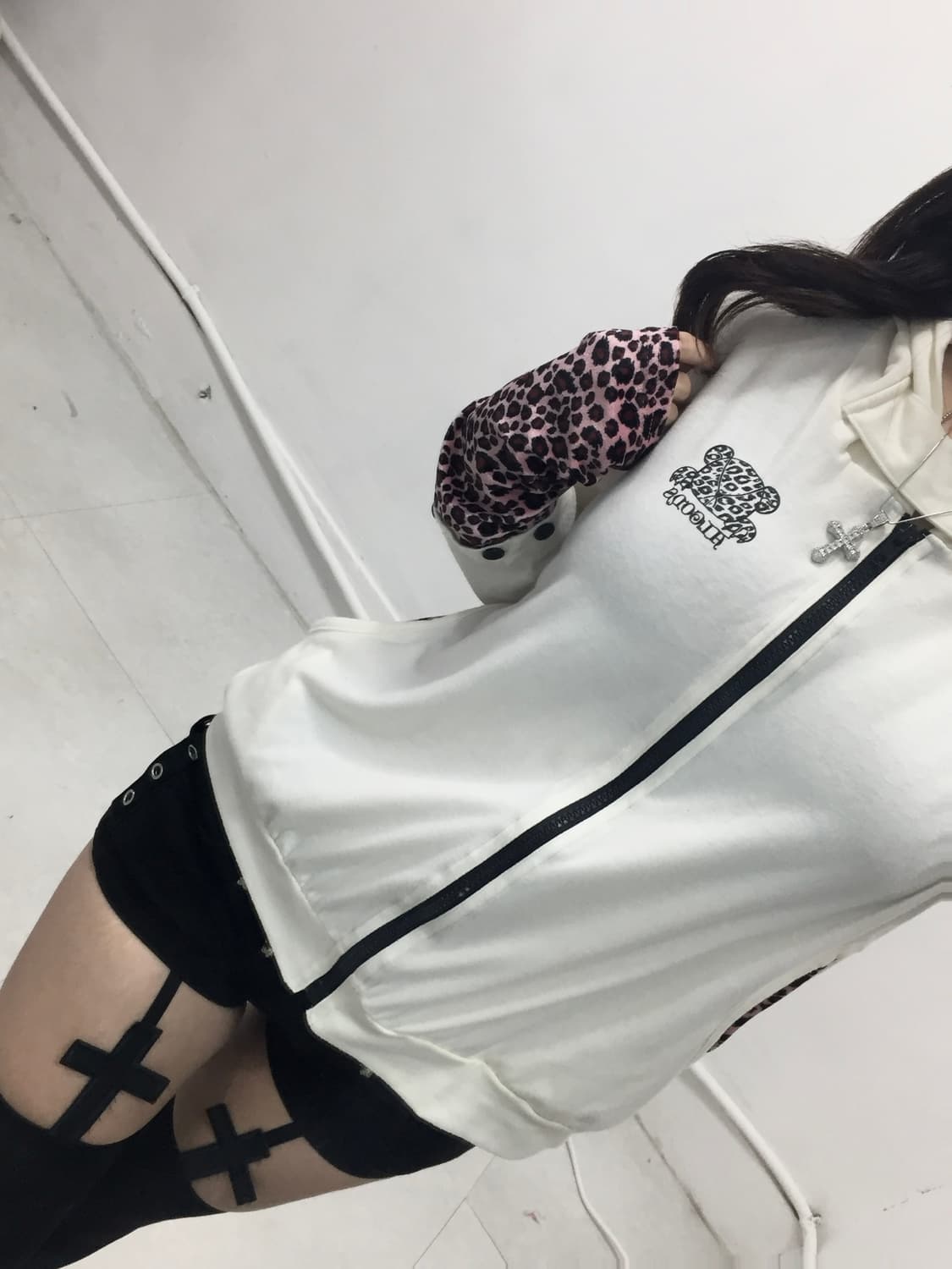 [ALGONQUINS] 알곤퀸즈 오네갸루 핑크 레오파드 후드집업 상품이미지2