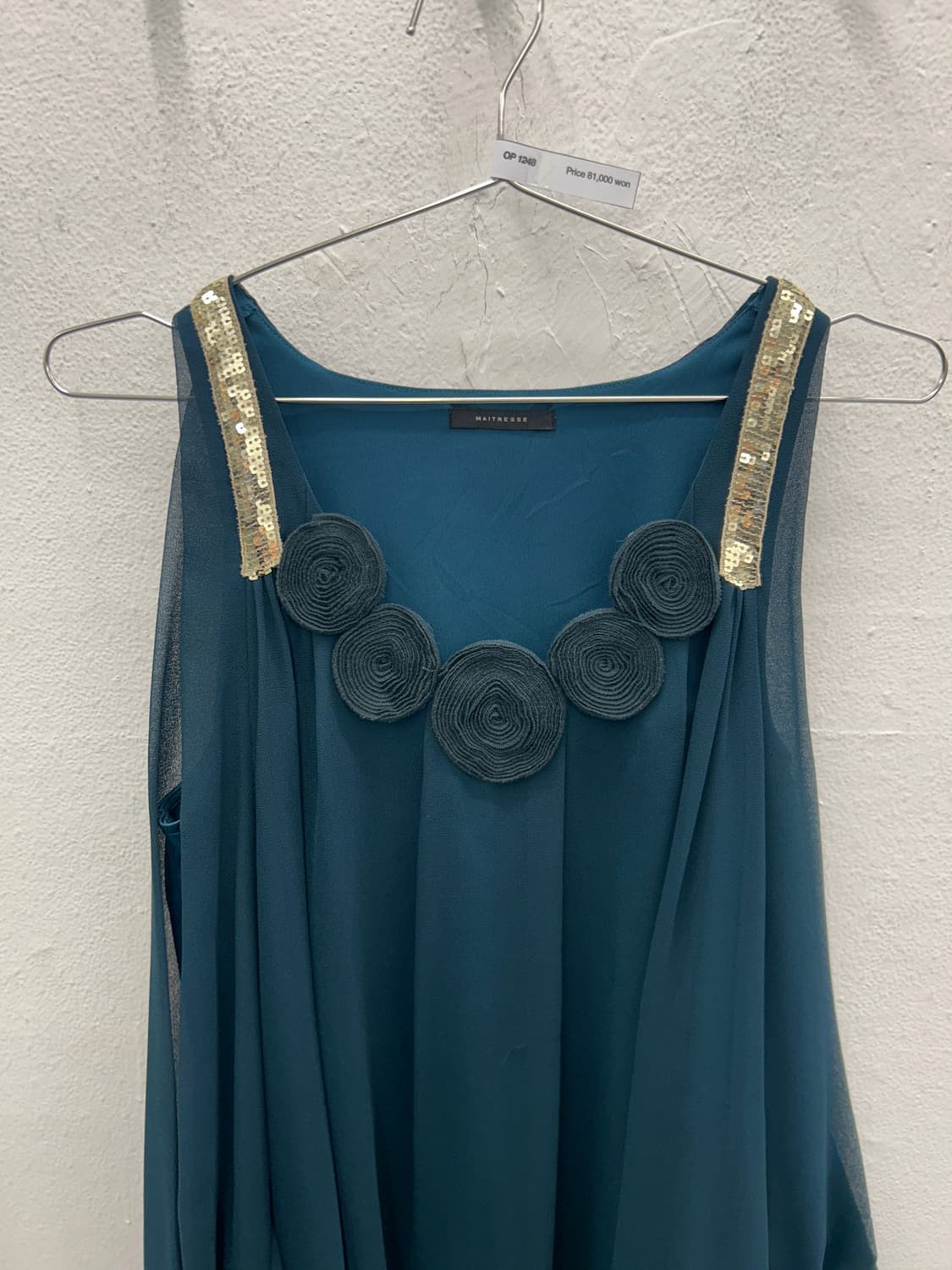 숄더스팽클 실크드레스 상품이미지2