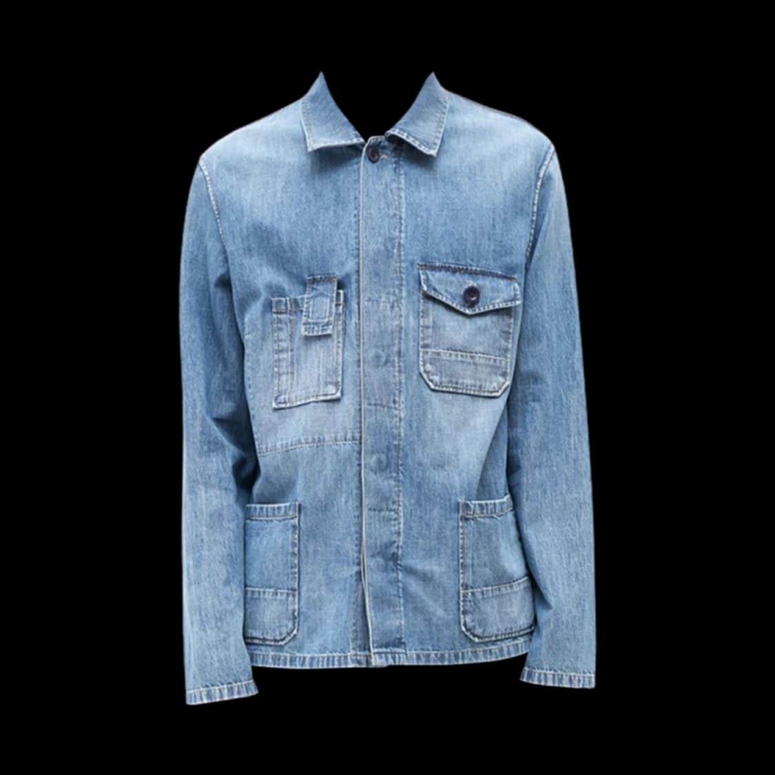 새제품 50 마르지엘라 포켓 셔츠 자켓 인디고  상품이미지1