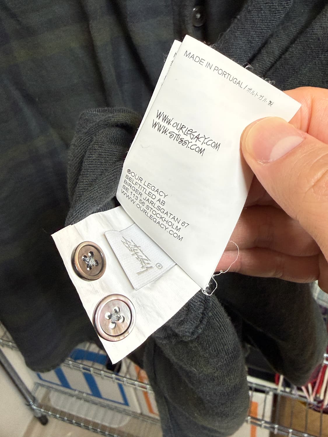 아워레가시 워크샵 X 스투시 체크 셔츠 오버다이드 그린 S 상품이미지7