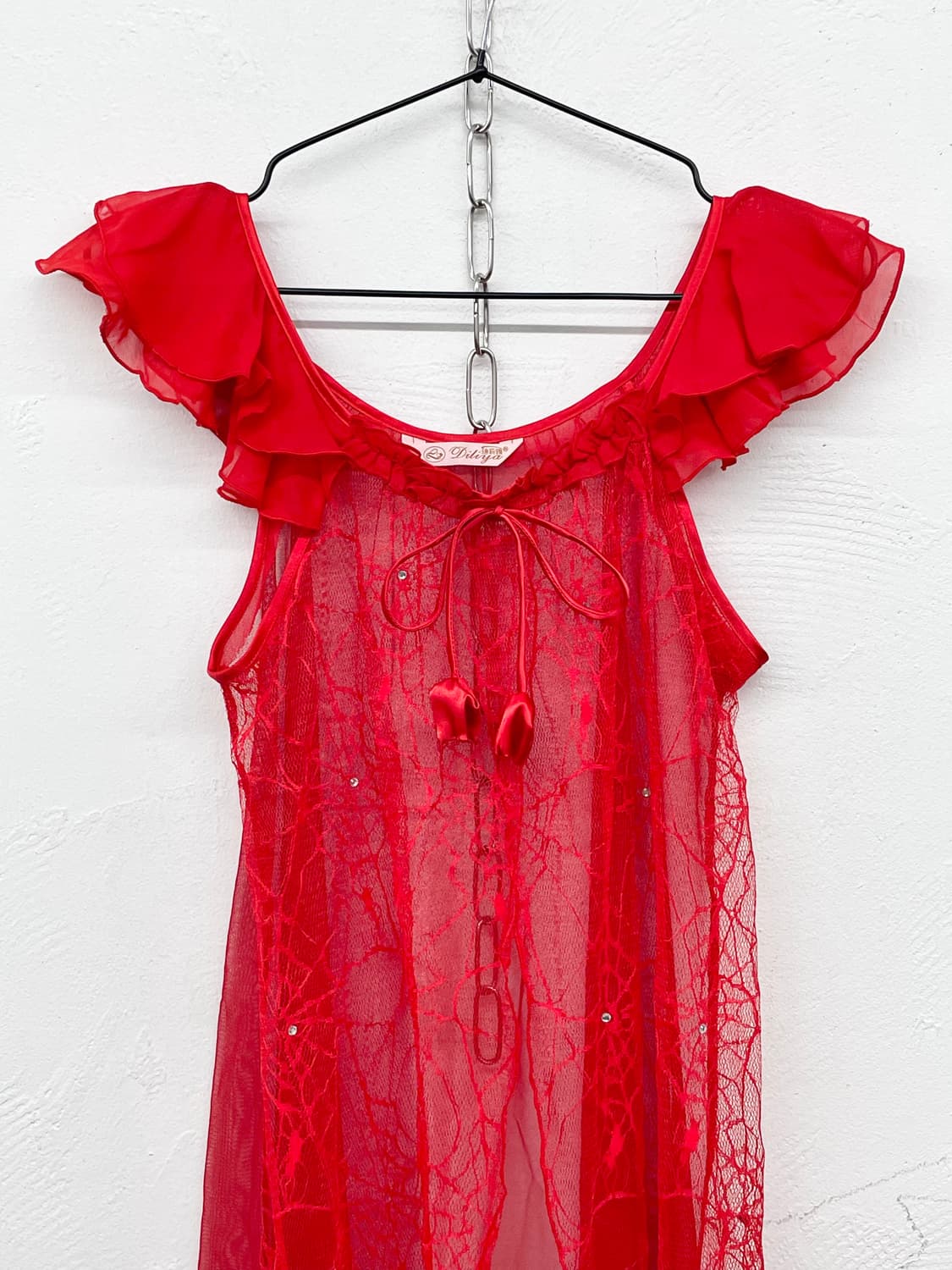 레드 그런지 프릴 슬립 상품이미지5