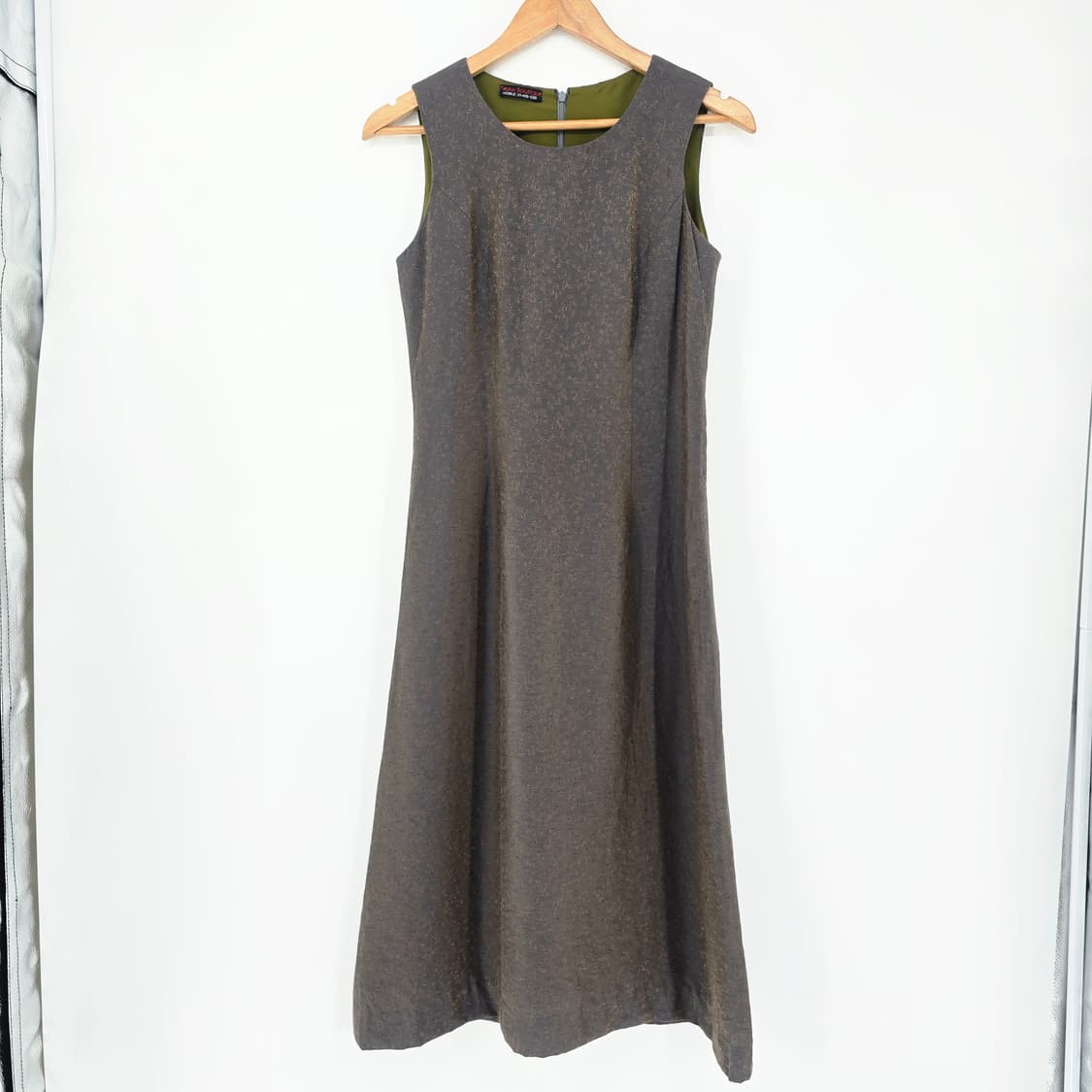 일본 빈티지 실키 텍스처 롱 원피스 (골드 쉬머 포인트) 상품이미지1