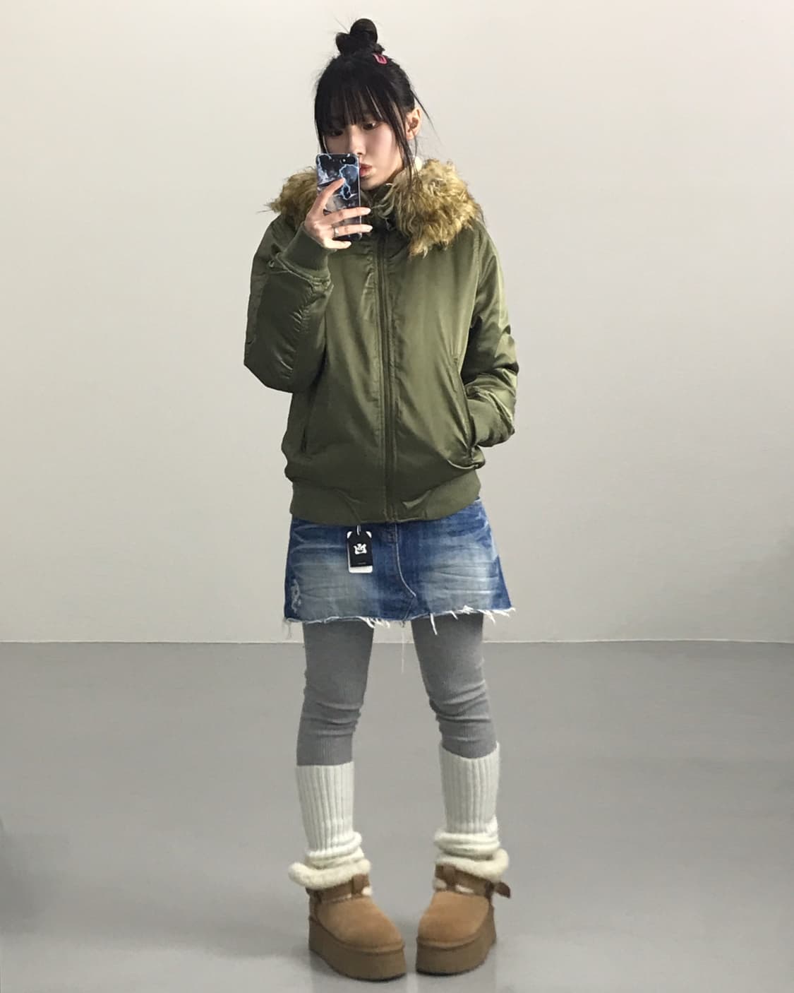 Jpn Fur-Hooded MA-1 Bomber Jacket 상품이미지5