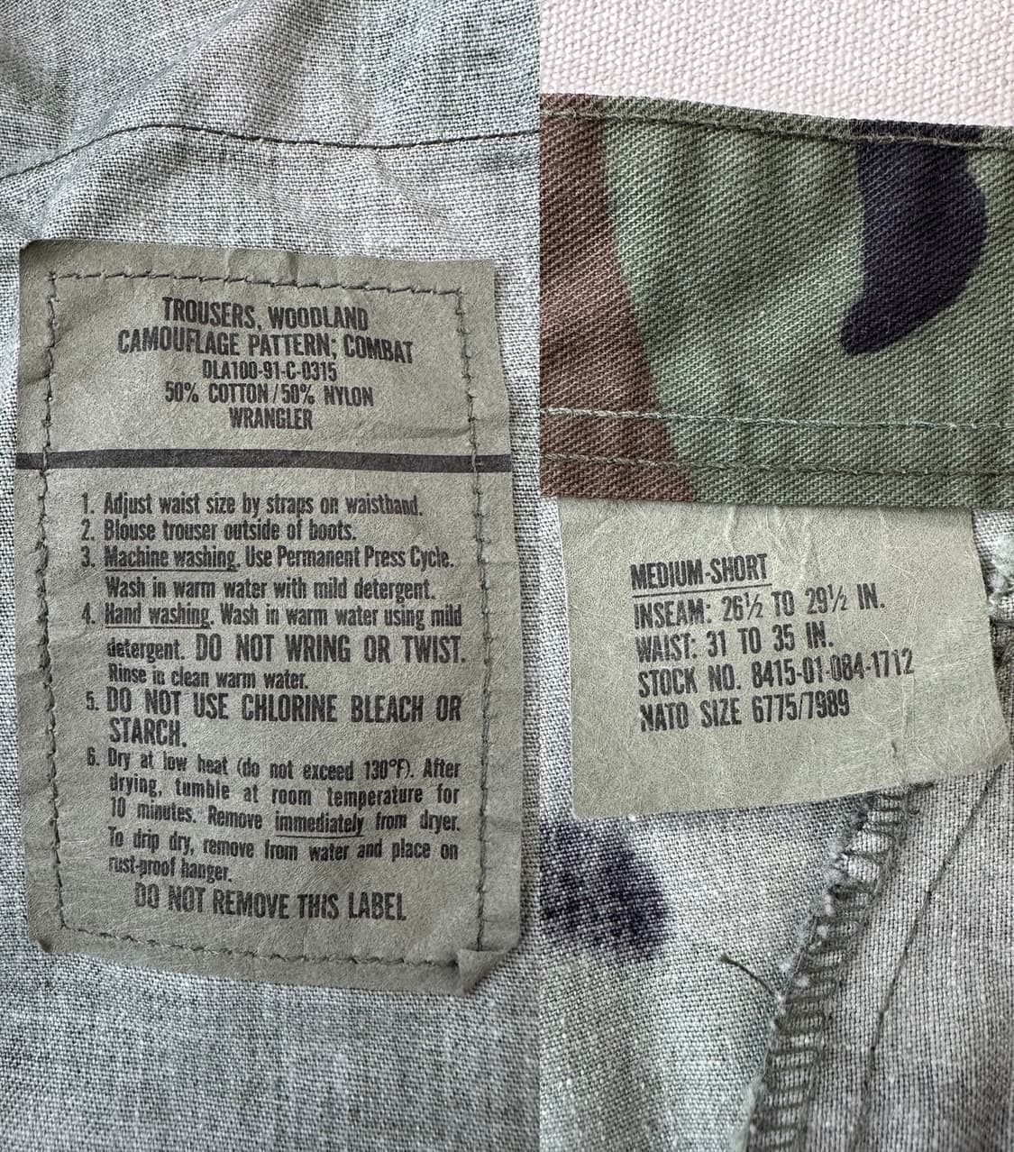 미군 우드랜드 BDU 팬츠 트윌 90s Medium/Short 상품이미지10