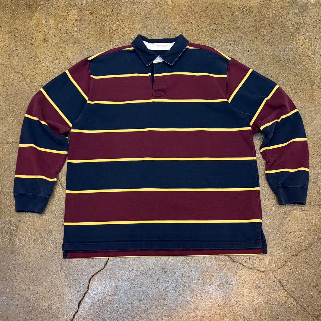 00s 미국 빈티지 엘엘빈 스트라이프 헤비코튼 럭비티 상품이미지2