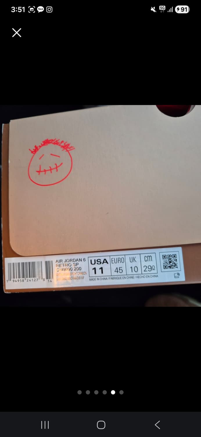 조던 6 x 트래비스 스캇 레트로 SP 브리티쉬 카키 290 상품이미지6