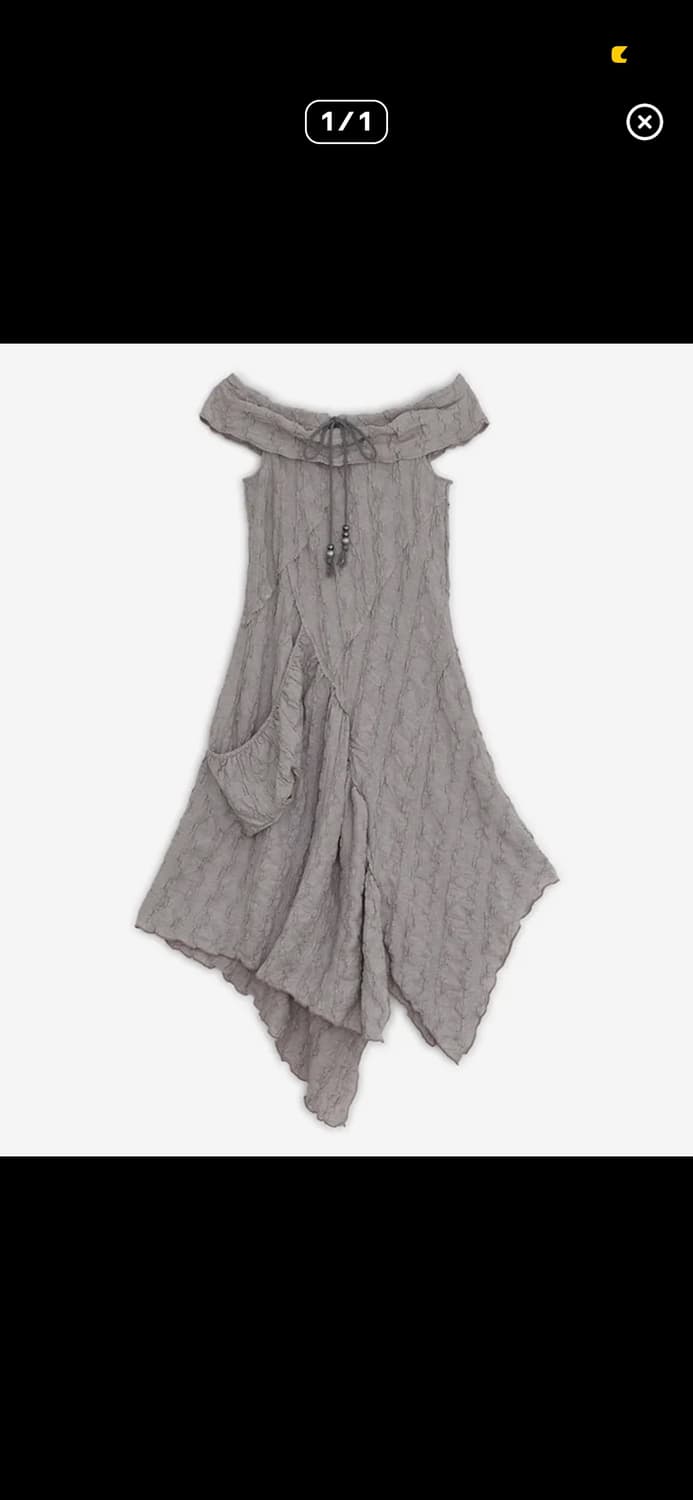 드로우 스트링 오프숄더 드레스 (핑크) 상품이미지1