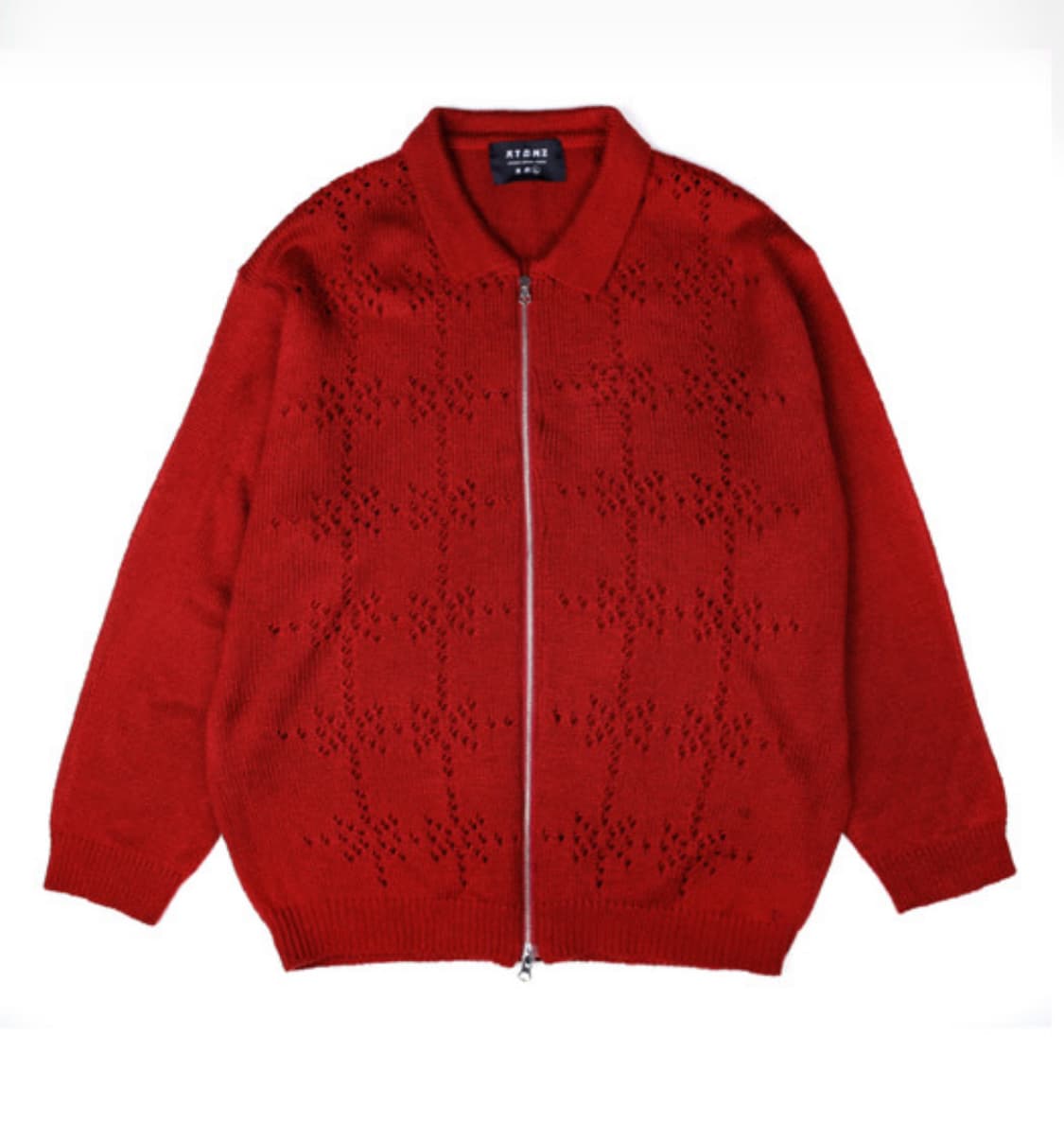 엑스톤즈 펀칭 니트 집업 가디건 M 상품이미지1