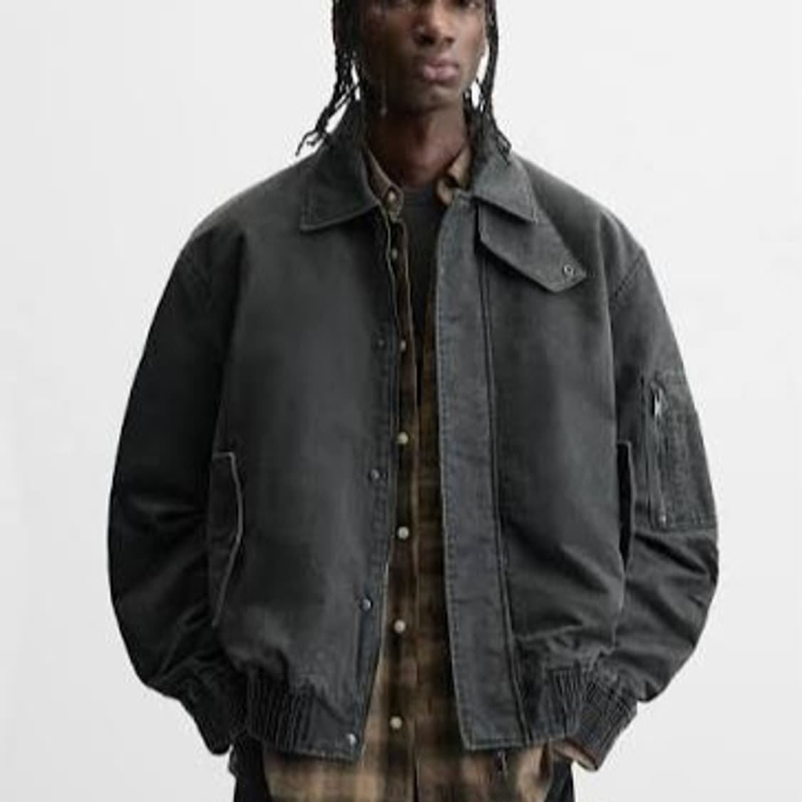 정가14만(새제품L) 자라 빈티지 왁스자켓 항공점퍼 블루종 마원 cwu 상품이미지7