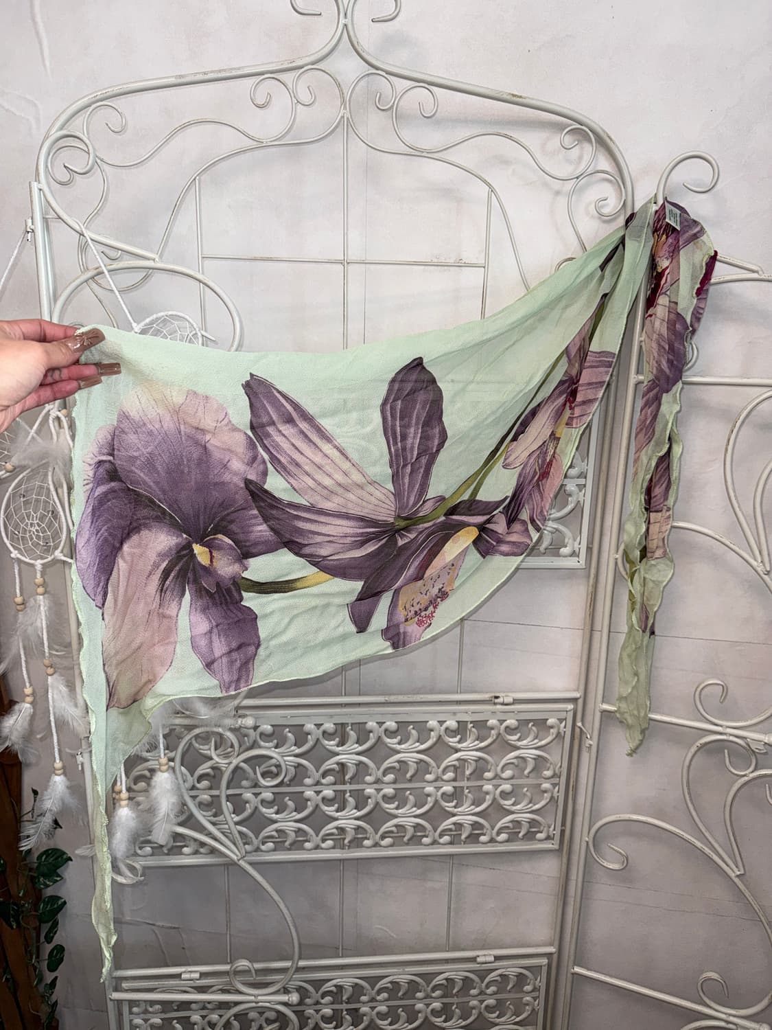 Laura Ashley mint floral silk scarf 상품이미지2