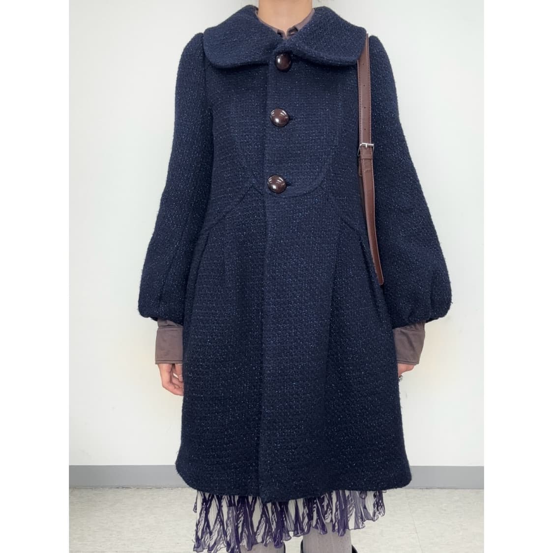 빈티지 네이비 울 코트 상품이미지1