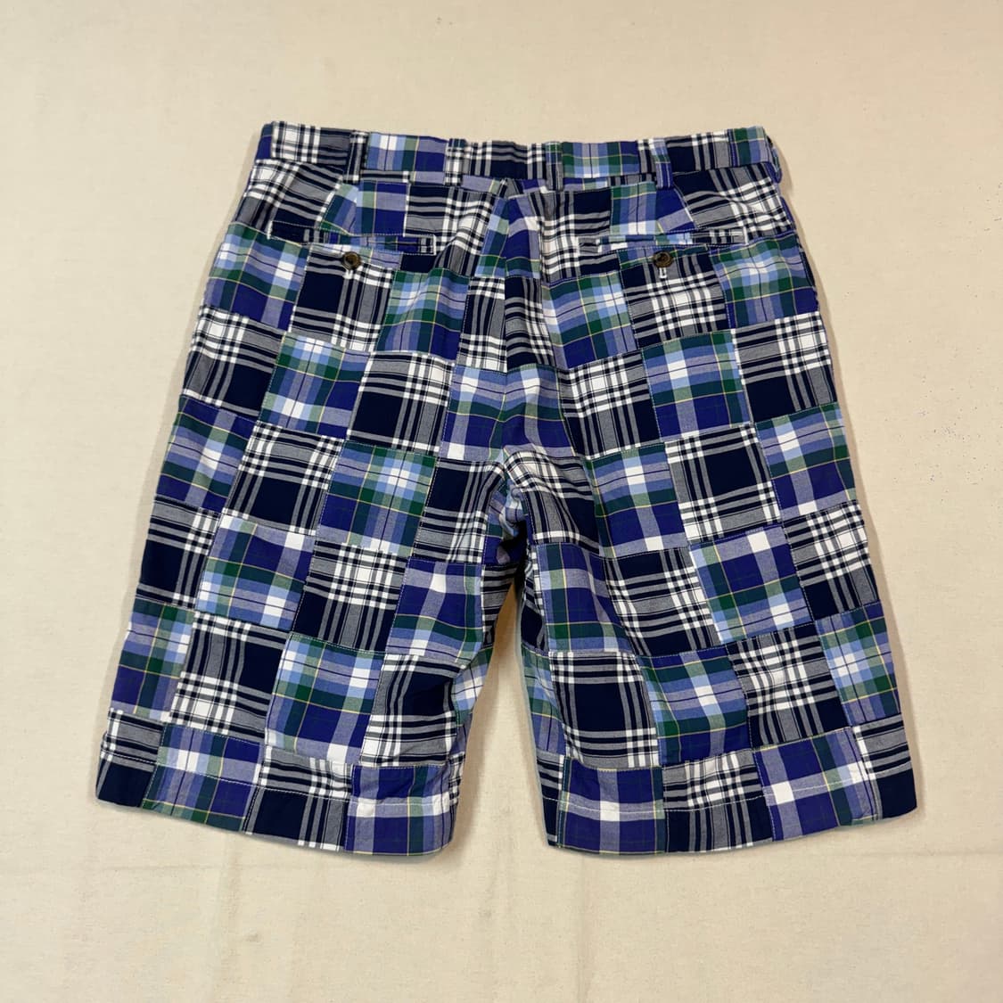34inch) 브룩스 브라더스 체크 패치워크 면바지 반바지 상품이미지5
