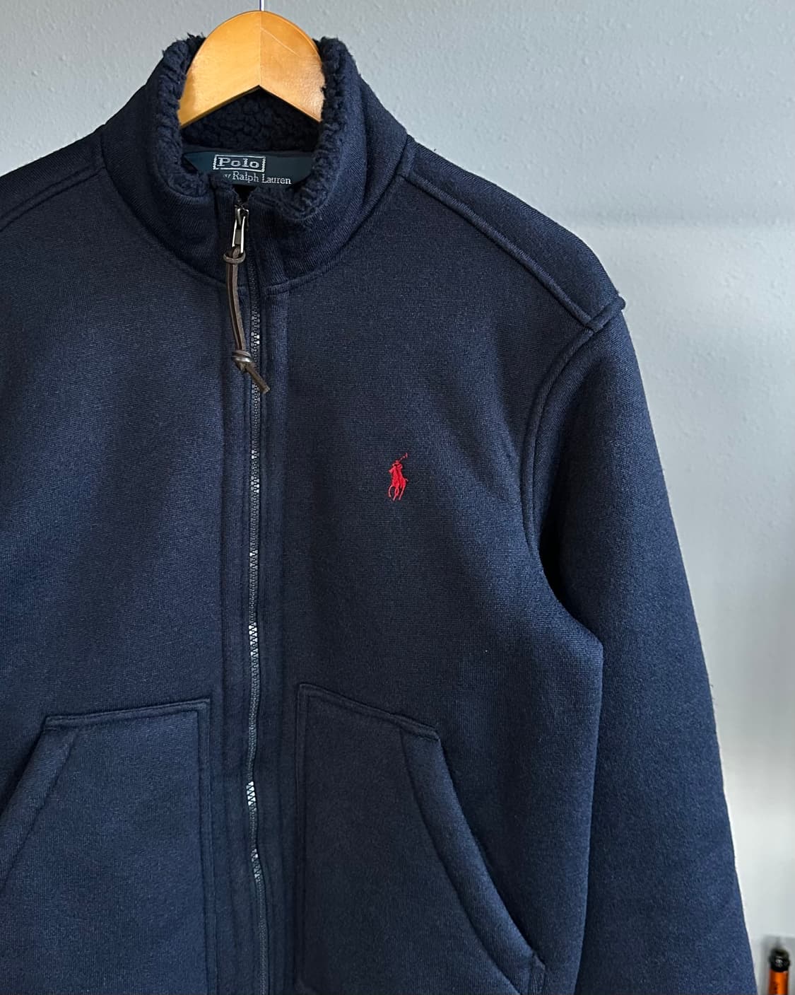 [M]폴로 랄프로렌 엘보 패치 플리스 쉐르파 자켓 navy 상품이미지2