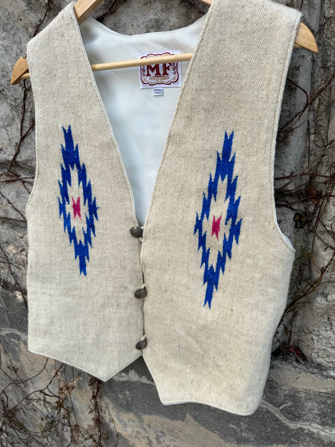 90s mf clothing 빈티지 오르테가 치마요 울 베스트 조끼 상품이미지3