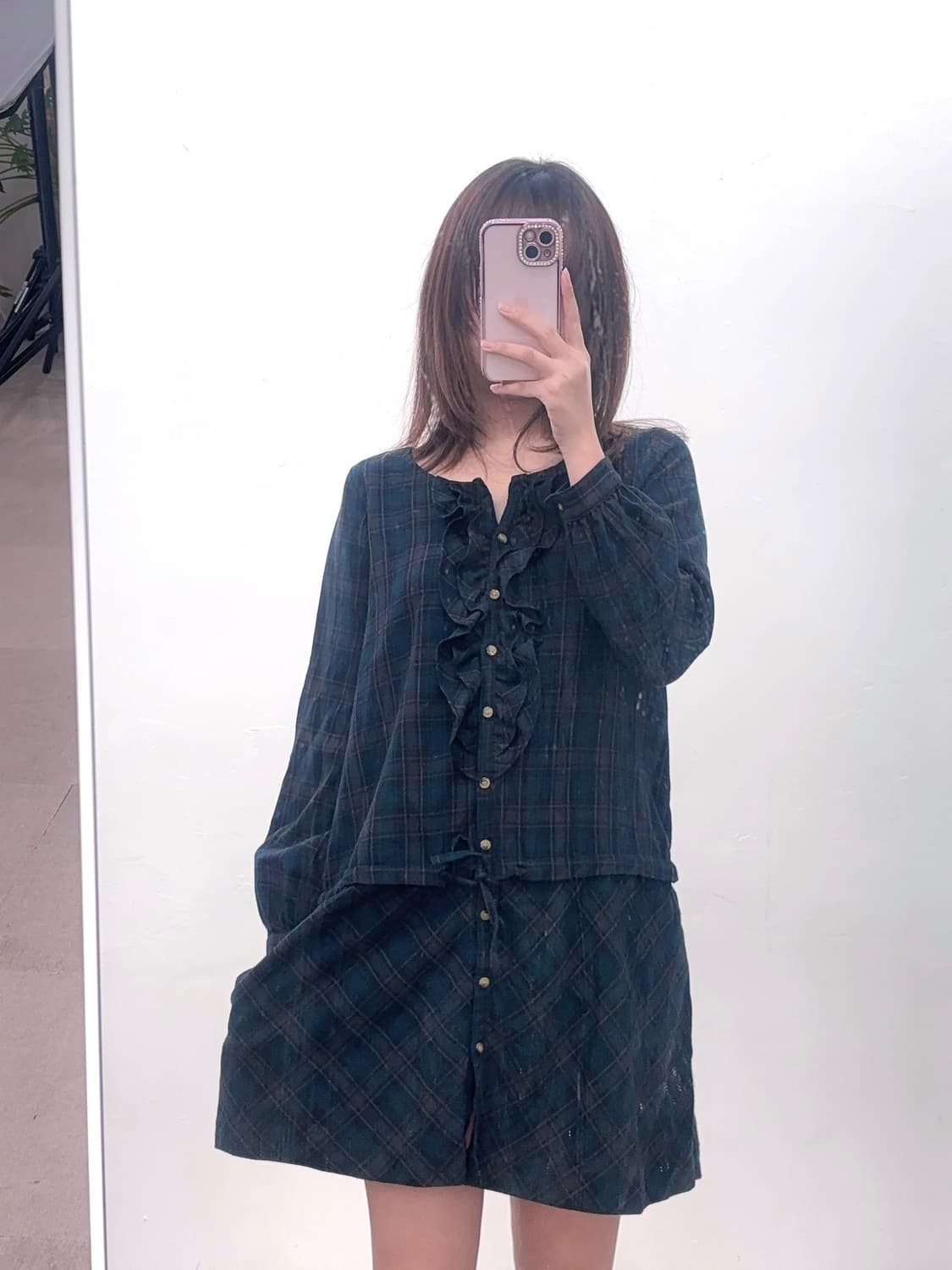 earth music&ecology 어스뮤직 모리걸 체크 원피스 상품이미지2