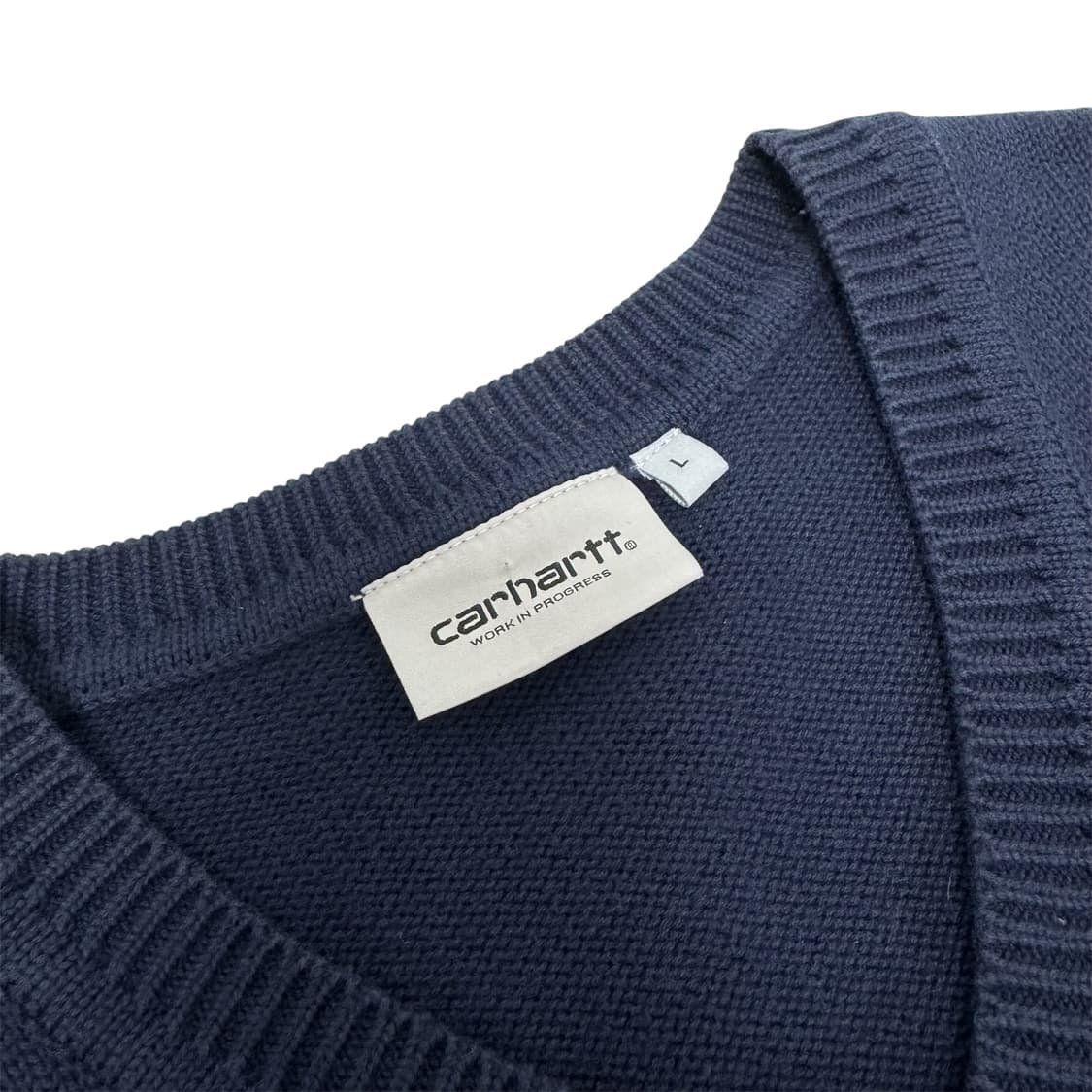 칼하트 WIP 스크립트 니트 베스트 네이비 L 상품이미지3