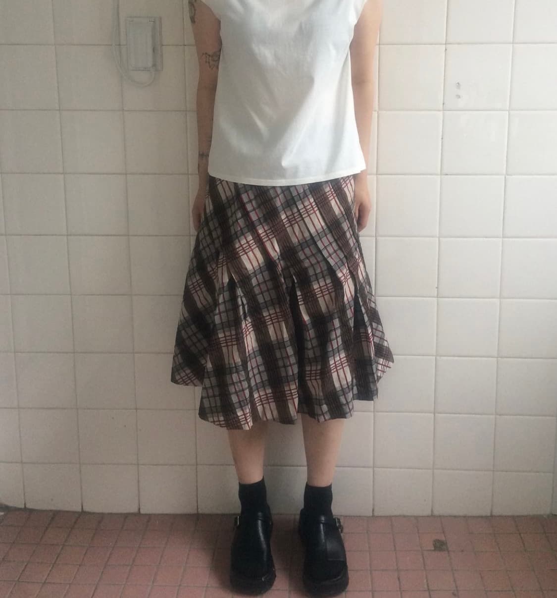 hiroko bis 체크 스커트 상품이미지1