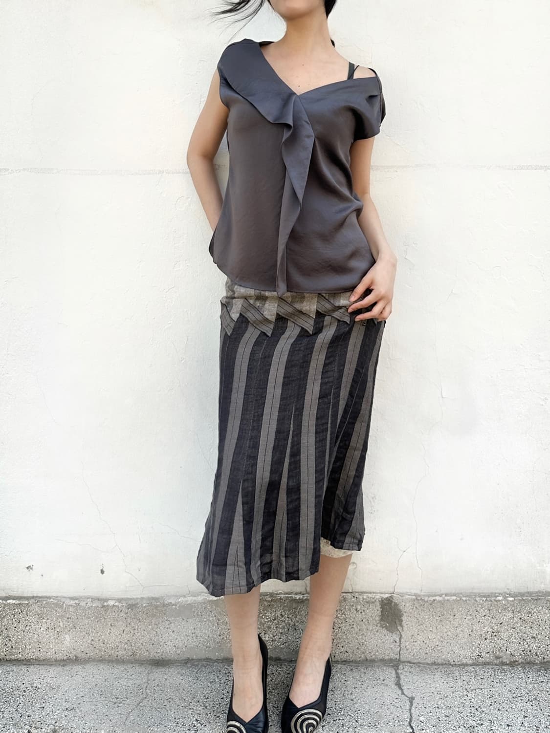 Classic formal silk blouse 상품이미지1