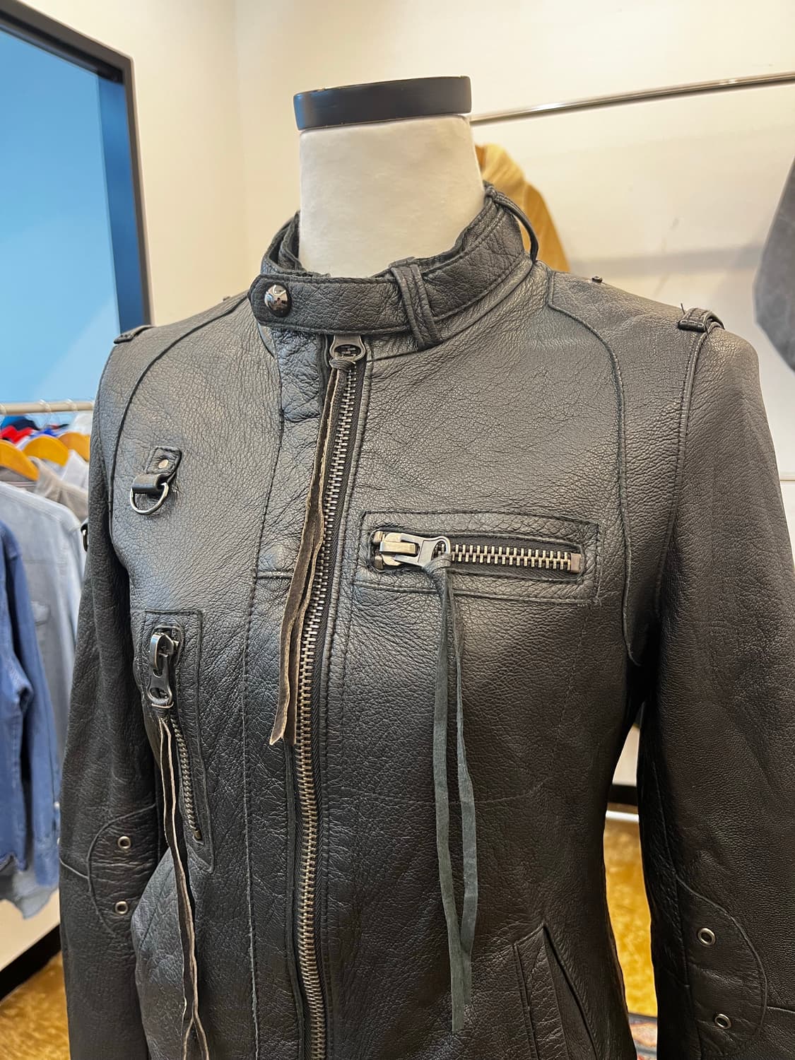 LAM CI 양가죽 레더 라이더 자켓 상품이미지3