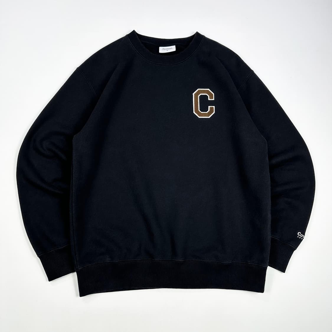 커버낫 C로고 블랙 크루넥 맨투맨 (실측 L) 상품이미지2