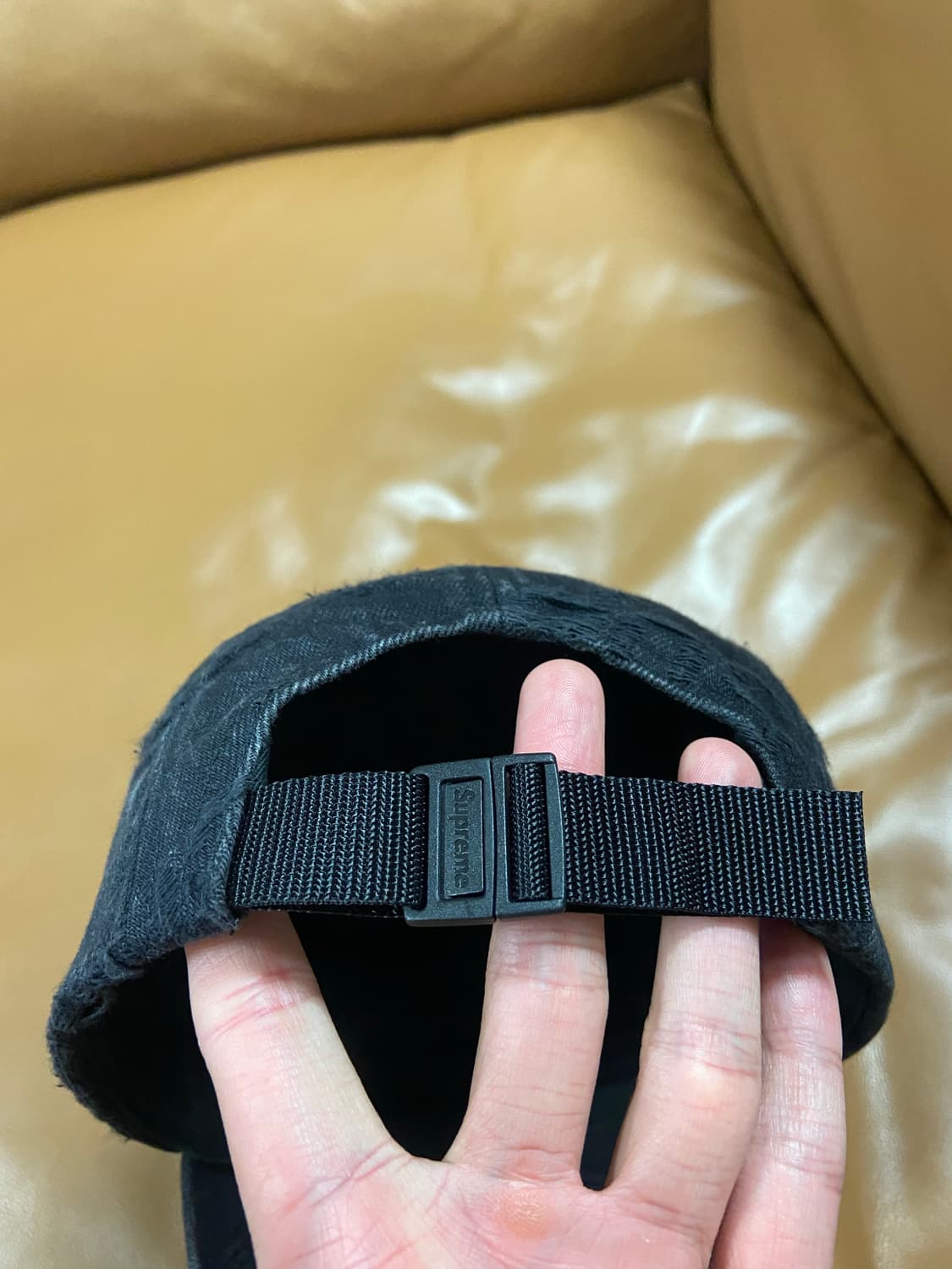 Supreme 슈프림 프레이드 데님 블랙 캠프캡 모자 상품이미지3