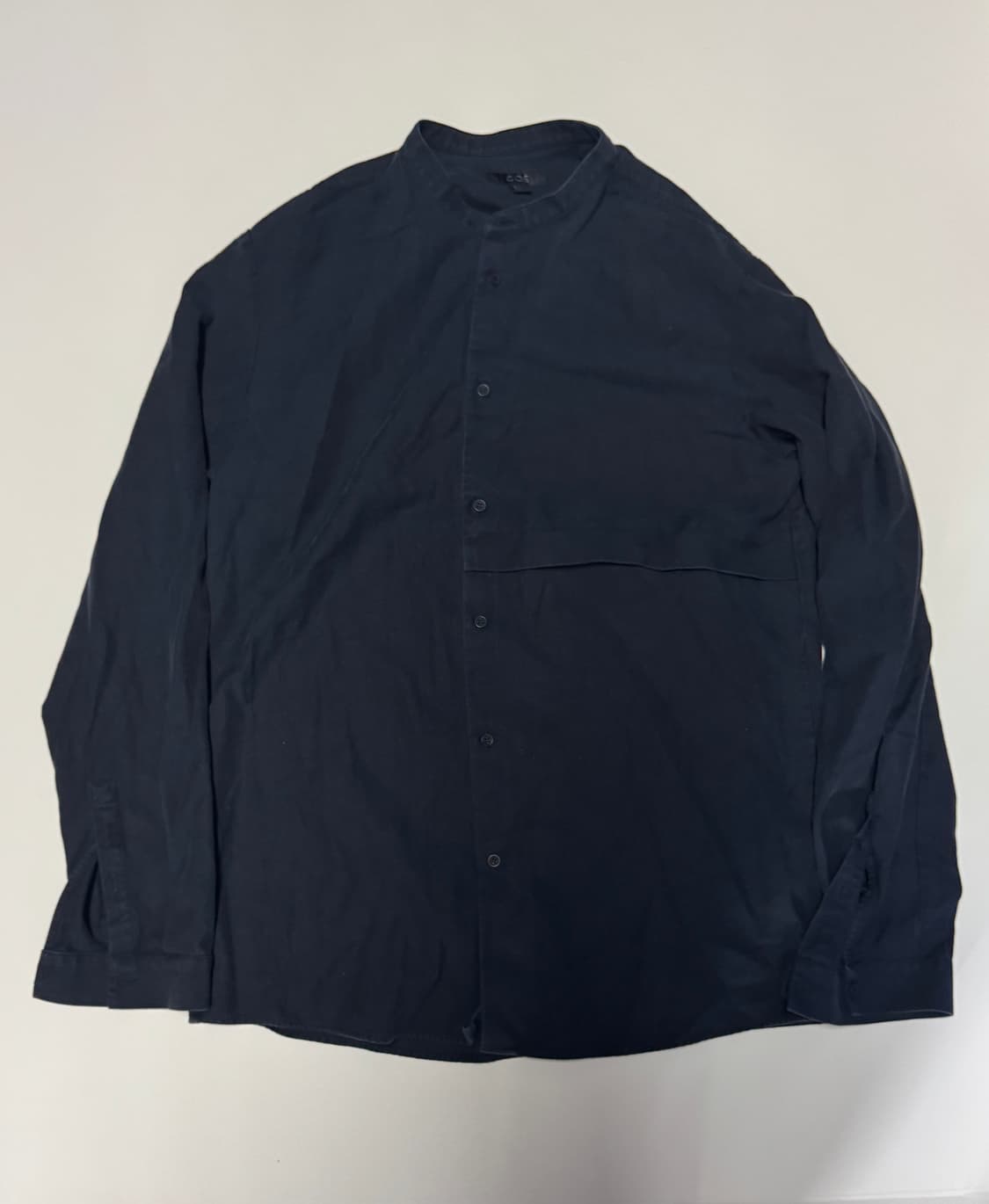 정품 코스 Cos 차이나넥 미니멀 셔츠 네이비 L 상품이미지1