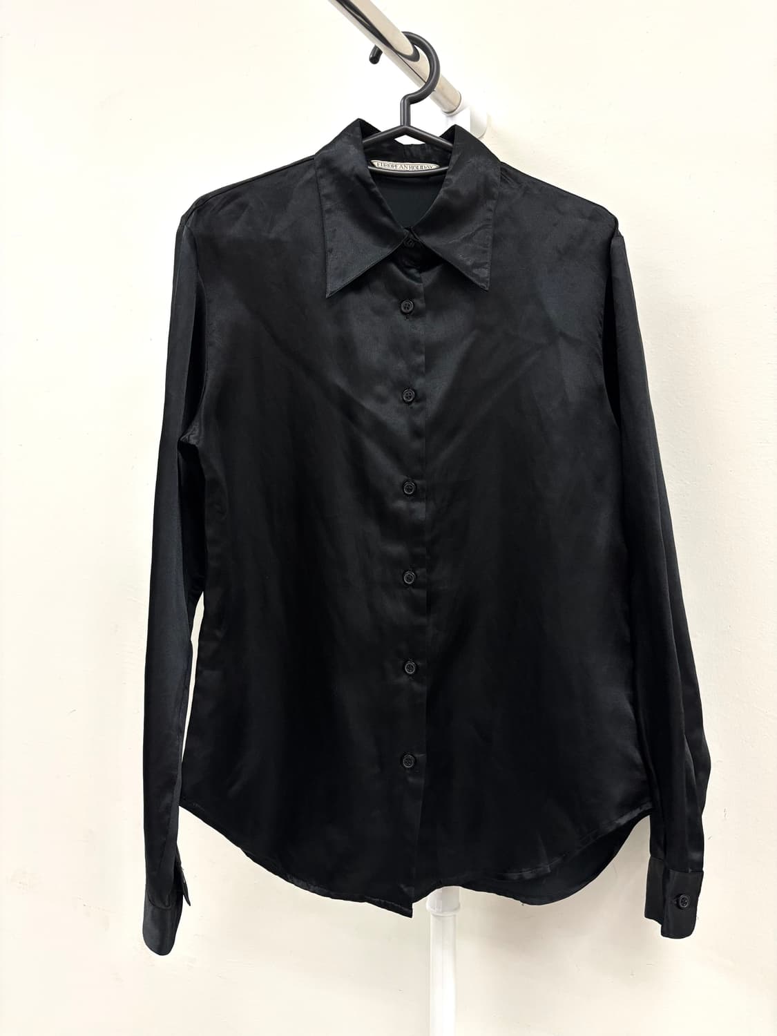 빈티지 블랙 새틴 셔츠 상품이미지1