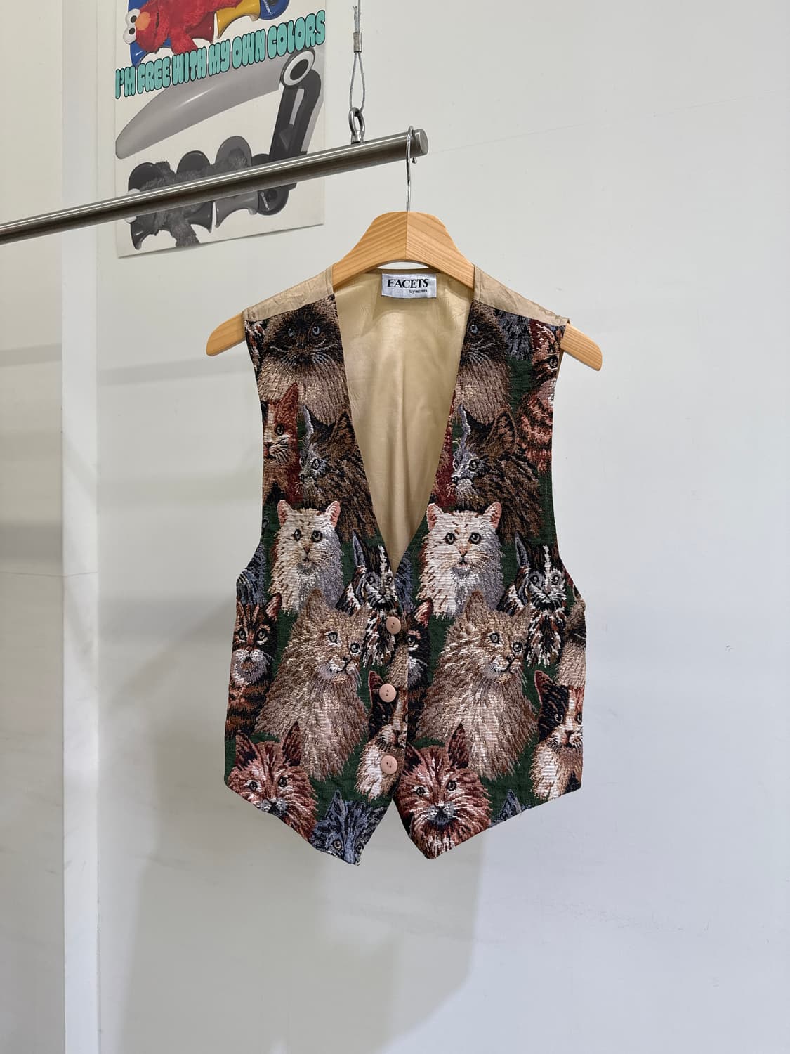 빈티지 FACETS (Made in USA) 자카드 베스트  상품이미지1