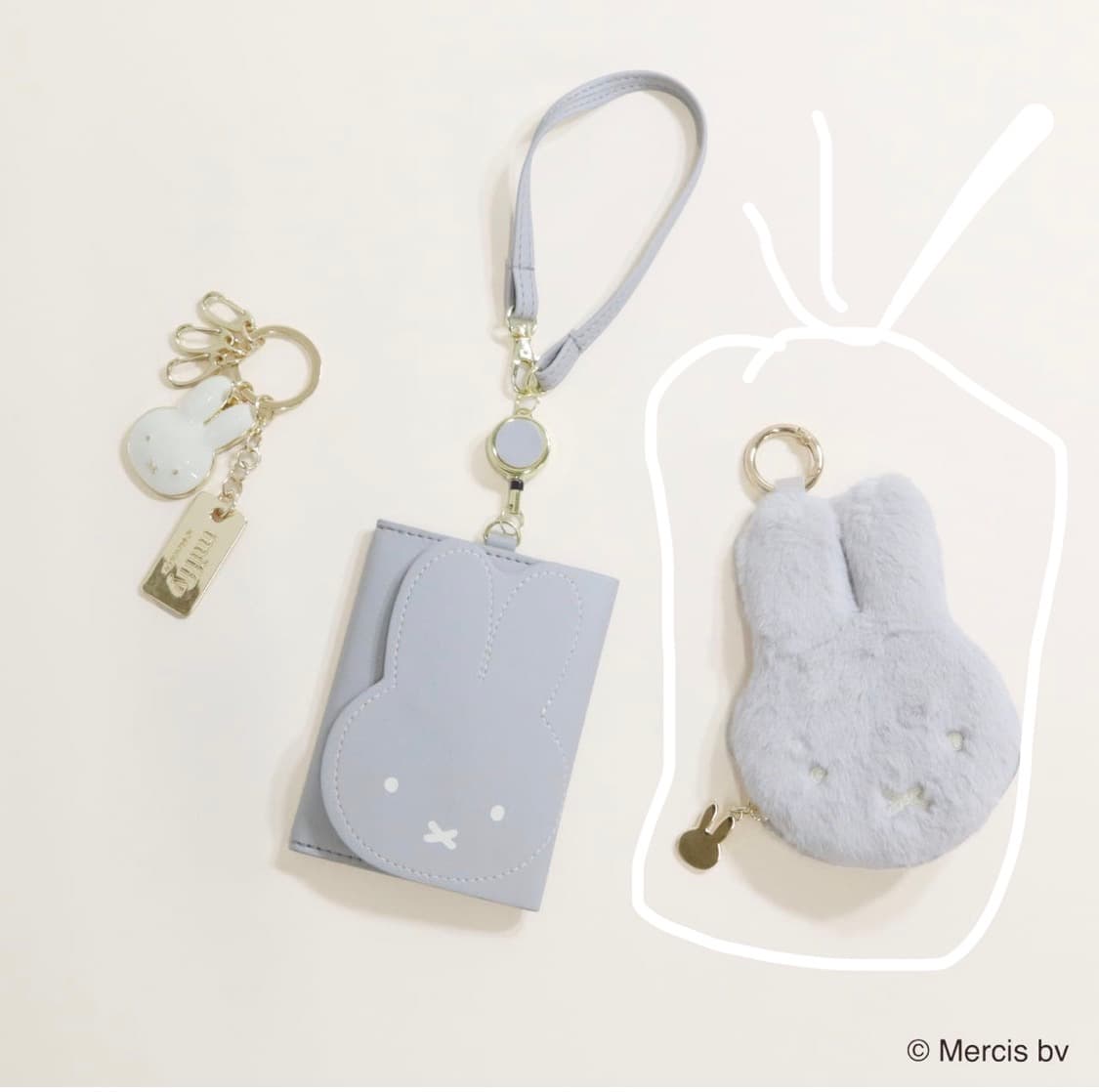 미피 그레이 카라비너 미니 파우치 상품이미지2